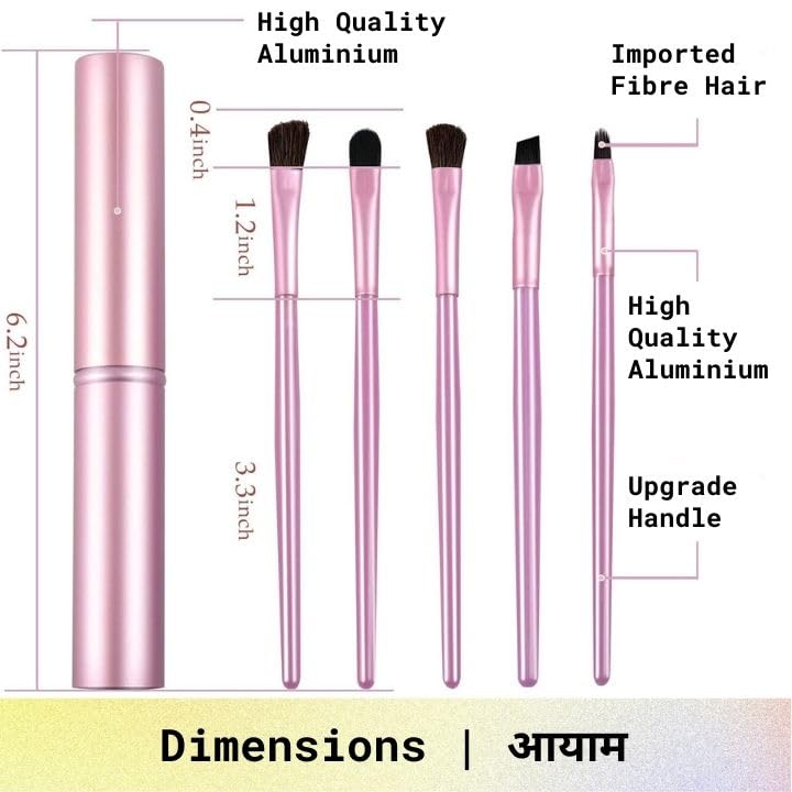 PAARTHO Professional Portable Eye & Lip Makeup Brush Set - Travel-Friendly Cosmetic Brushes for Perfect Eyeshadow & Lipstick Application | Ideal for Home, Travel & On-the-Go Beauty