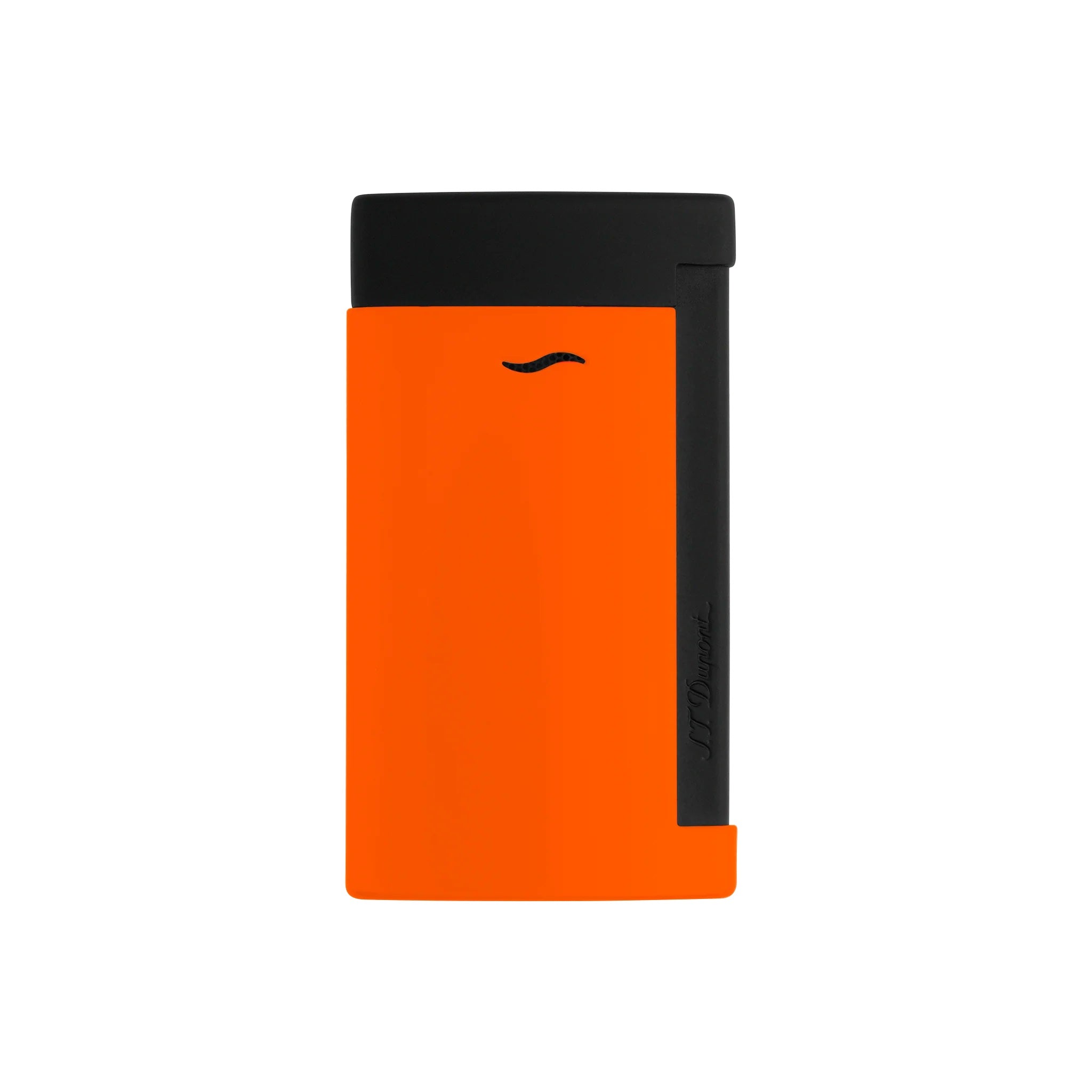 Premium S.T. Dupont Fluo Orange Slim 7 Torch Lighter - Windproof Refillable Butane Lighter for Cigars, Candles & Outdoor Use