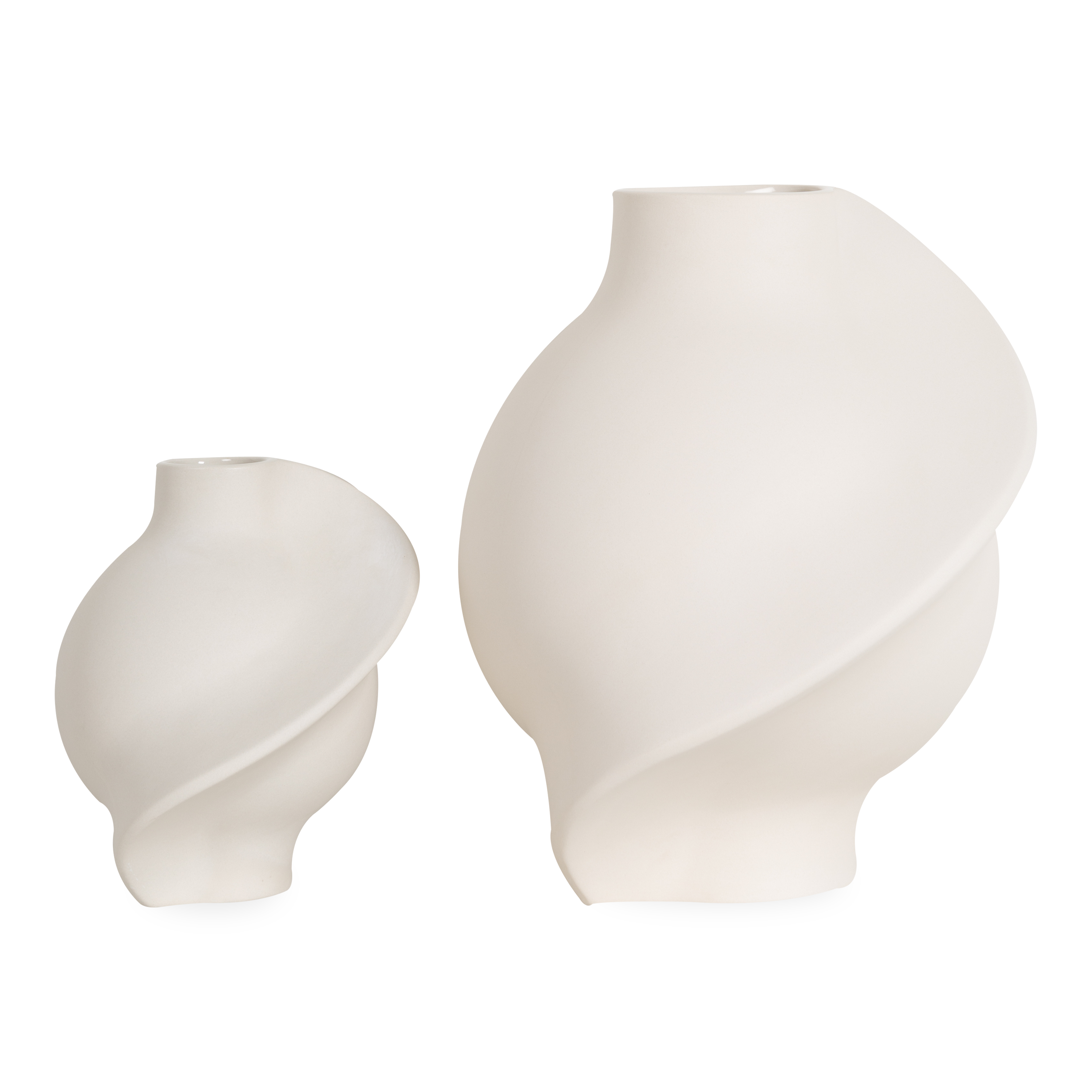Pirout Raw White Ceramic Vase - Minimalist Home Decor for Living Room, Dining Table, Wedding Centerpiece & Modern Farmhouse Style