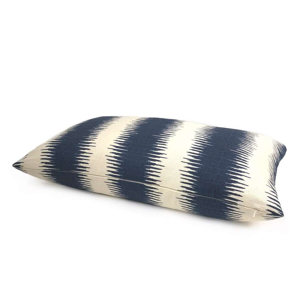 Goji Navy Blue & Cream Tribal Stripe Pillow Cover - Bohemian Decorative Throw Pillow Case for Sofa, Bed, Couch - Home Decor Accent for Living Room, Bedroom