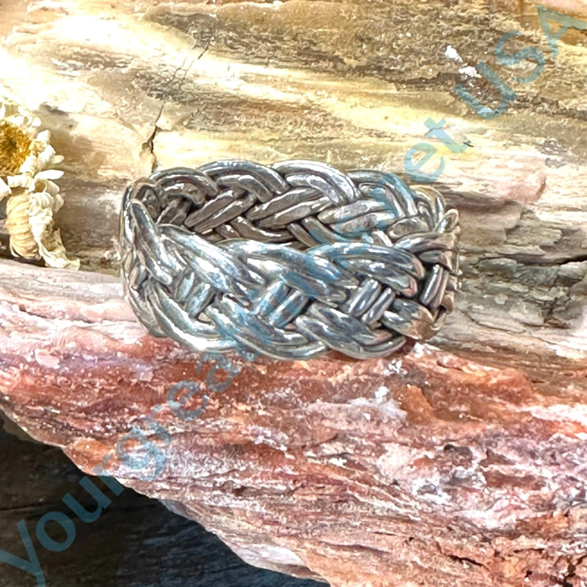 14K Sterling Silver Braided Band Ring for Women & Men - Size 13 Wedding, Anniversary, Promise, or Stackable Ring - Perfect for Couples & Everyday Wear