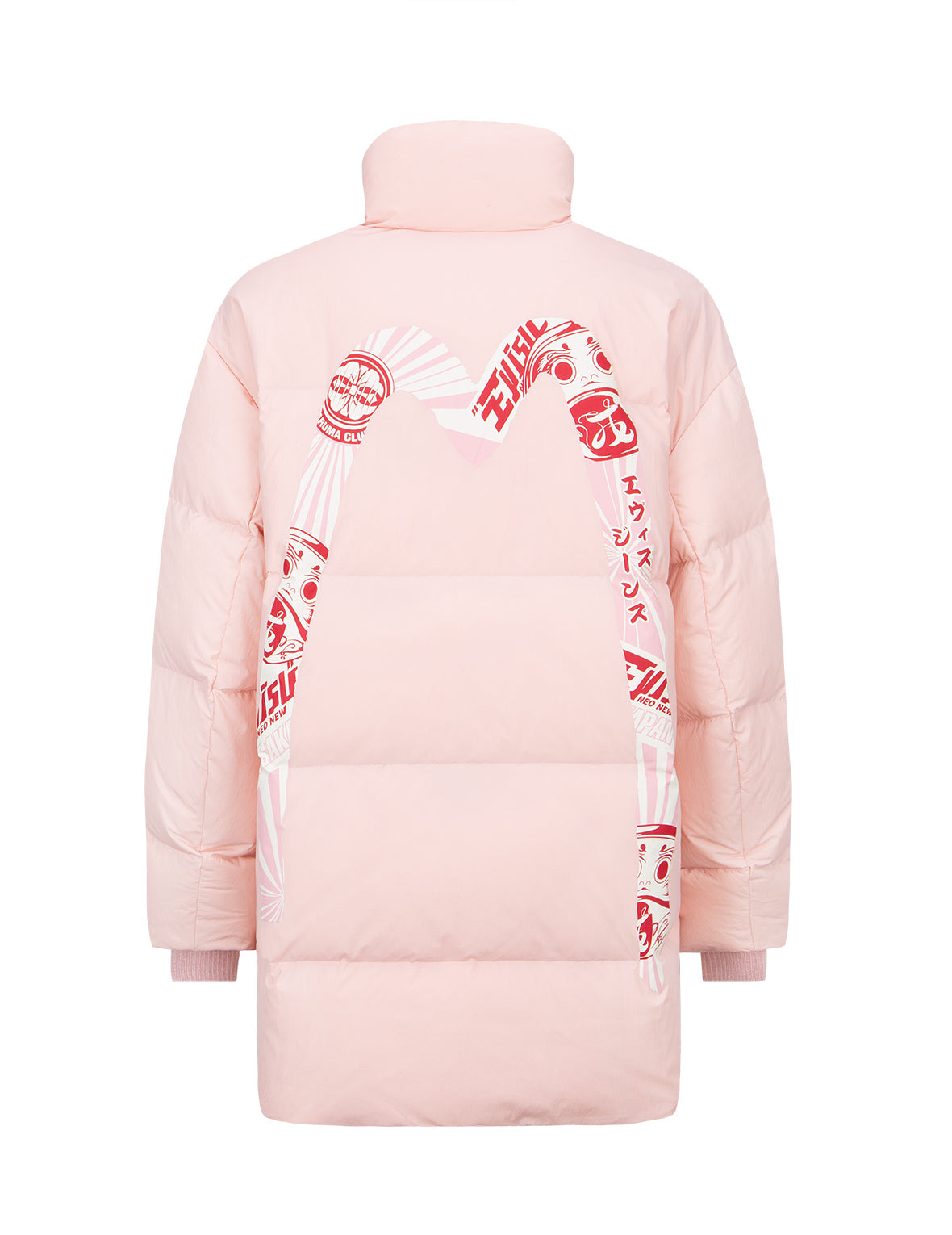 Japanese Kokeshi Daruma Daicock Print Down Jacket - Warm Winter Coat for Men & Women, Perfect for Snowboarding, Skiing & Cold Weather Outdoor Activities