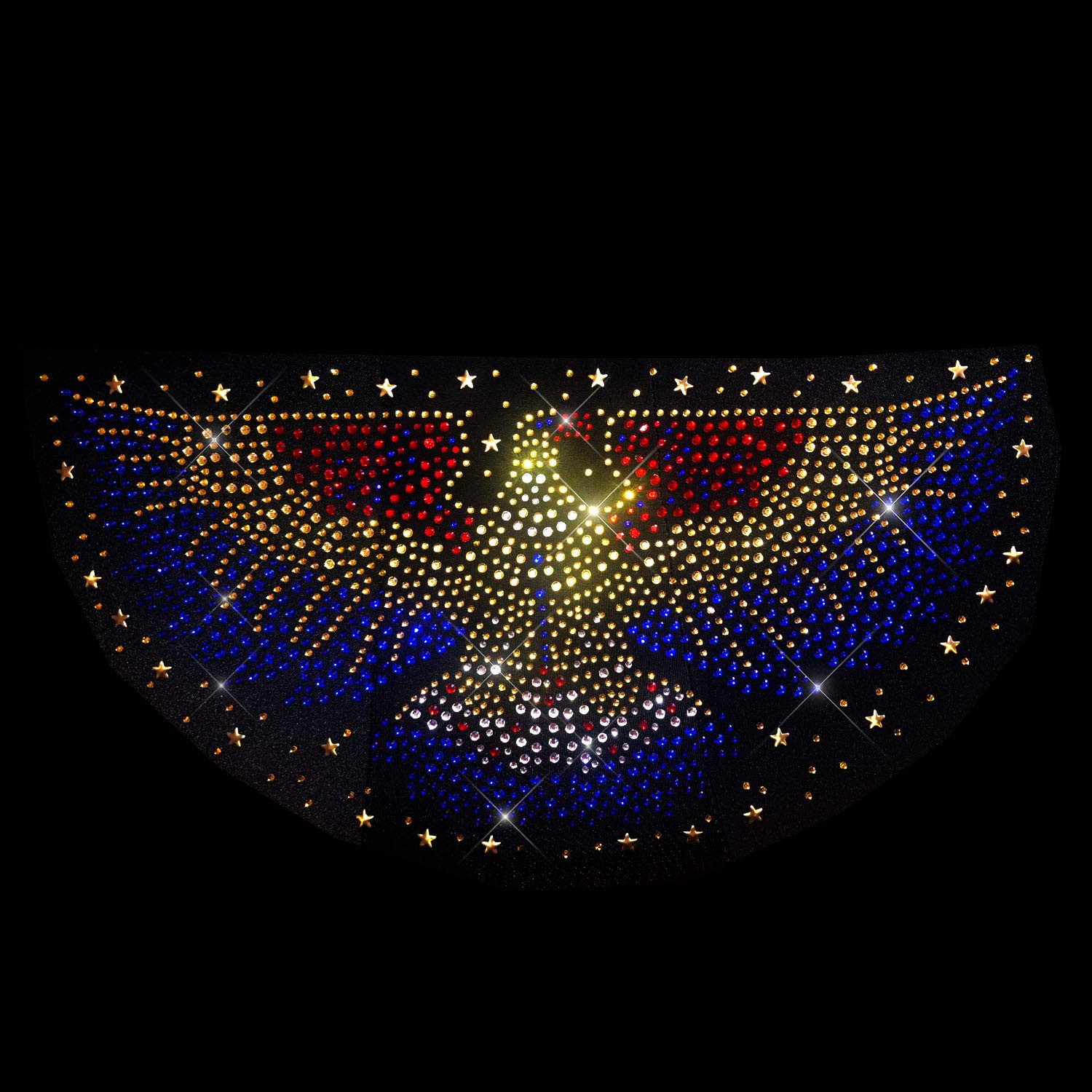 Elvis Eagle Iron-on Rhinestone Patch - Premium Sparkling Applique for Jackets, Hats & Denim - Perfect for DIY Crafts, Costumes & Fashion Embellishment