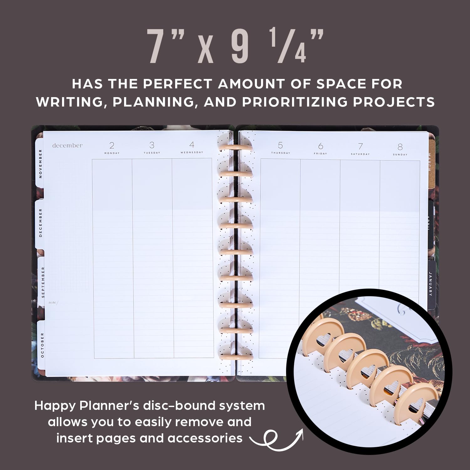 Happy Planner Disc-Bound 12-Month Academic Planner (July 2024–June 2025) - Classic Size 7