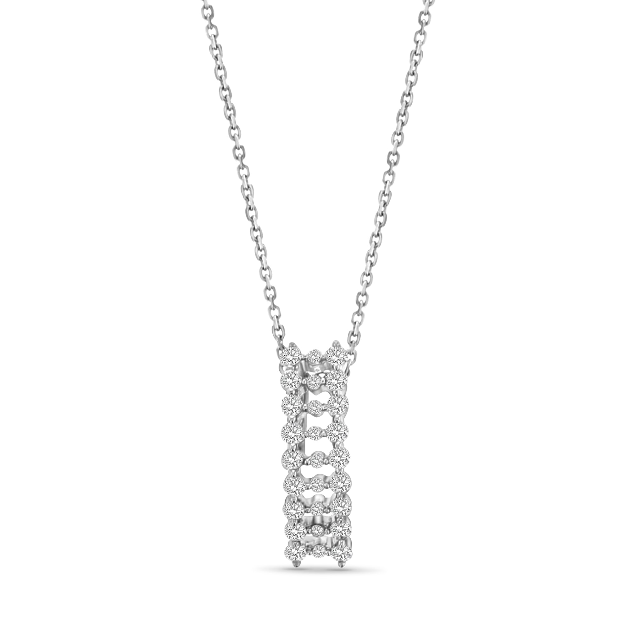 Exquisite 0.56cttw Diamond Cluster Necklace in 18K White Gold - Perfect for Weddings, Anniversaries & Special Occasions