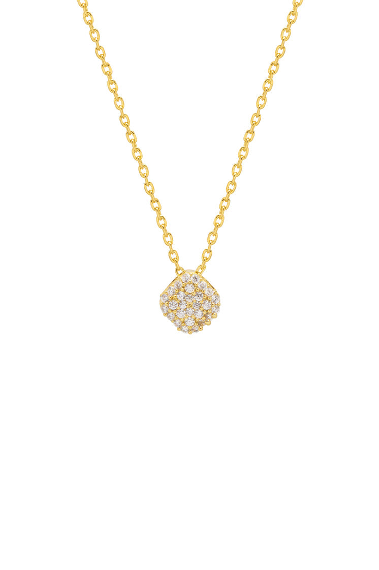 Elegant Pave Cushion Cut Pendant Necklace - 14K Gold Plated Cubic Zirconia Jewelry for Women - Perfect for Weddings, Anniversaries & Special Occasions