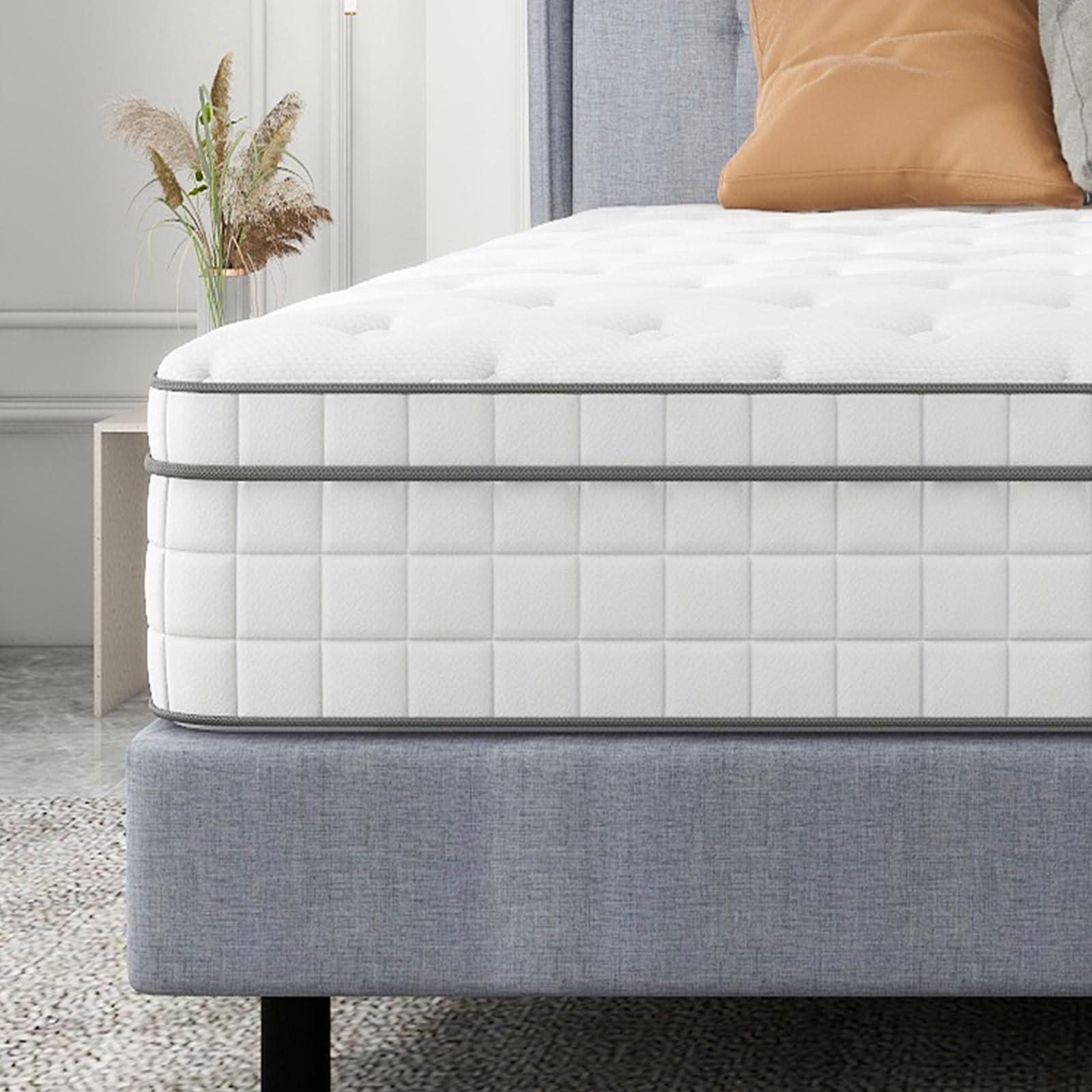 10 Inch Twin Hybrid Mattress - Medium Firm Innerspring with Breathable Foam & Pocket Coils for Motion Isolation - Bed in a Box for Guest Rooms, Kids' Rooms & Small Spaces