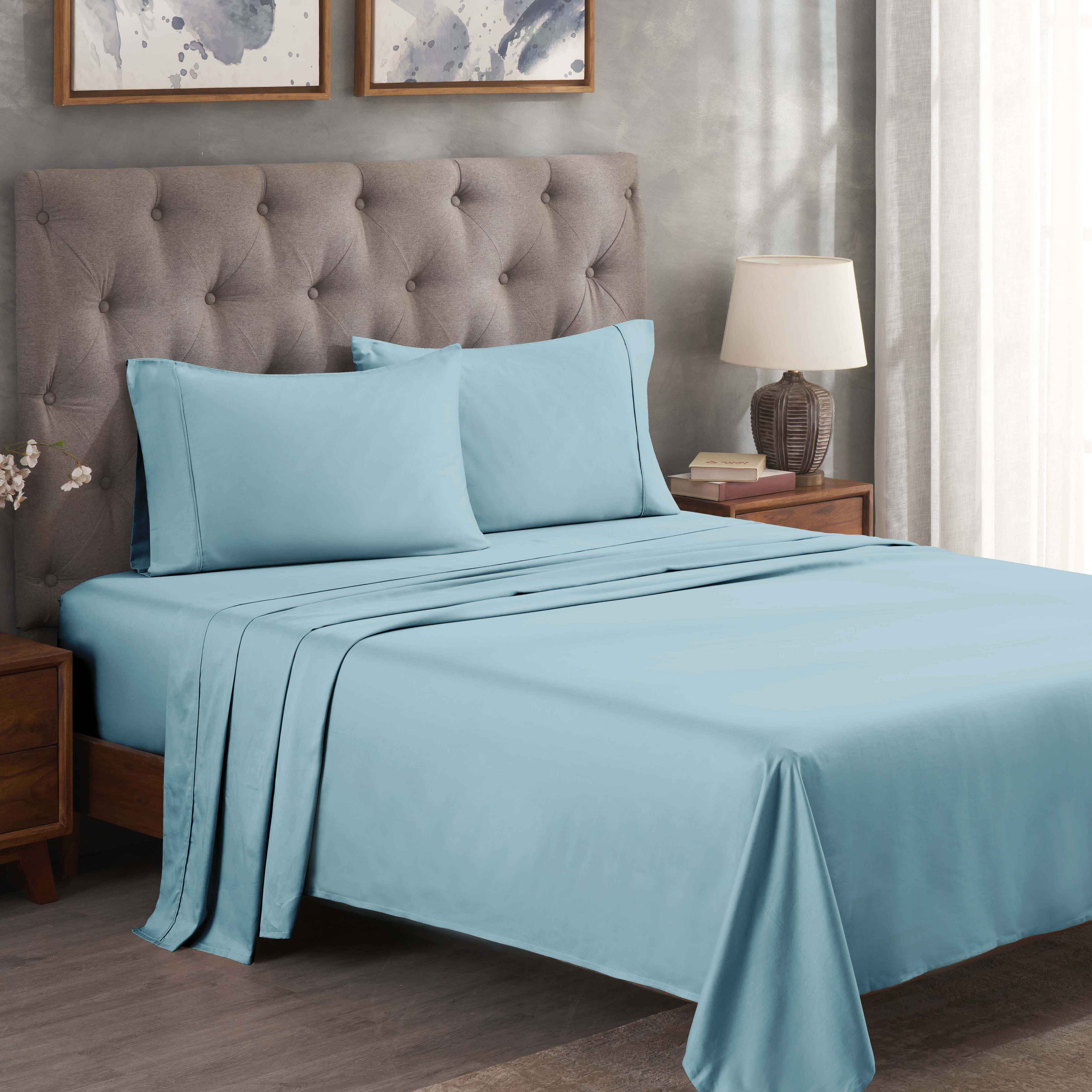 Premium 300 Thread Count Egyptian Cotton Bed Sheet Set - Soft, Breathable & Durable for Ultimate Comfort - Perfect for Luxury Bedrooms & Hotels