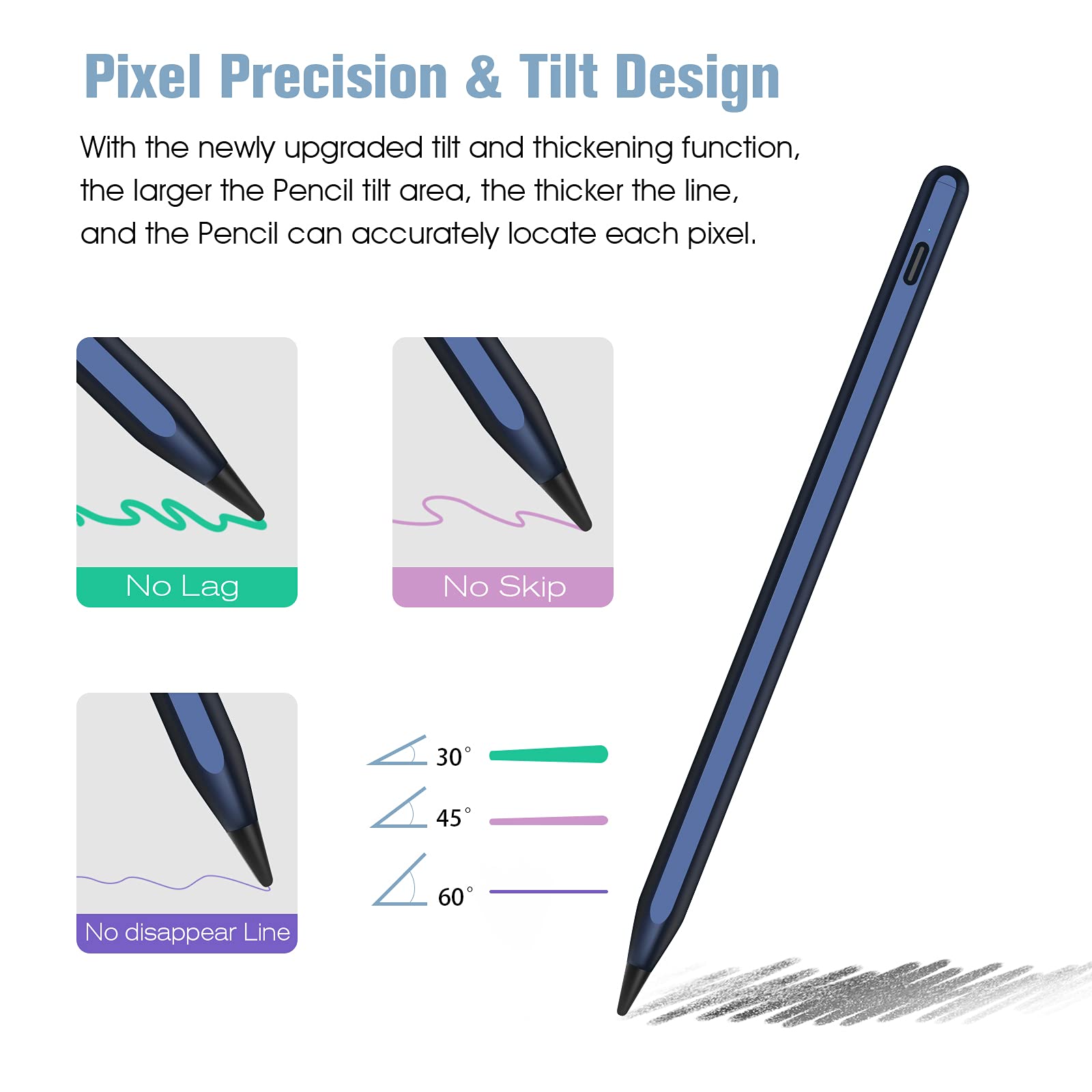 Magnetic Stylus Pen for iPad 10th/9th/8th Gen, iPad Pro 11/12.9
