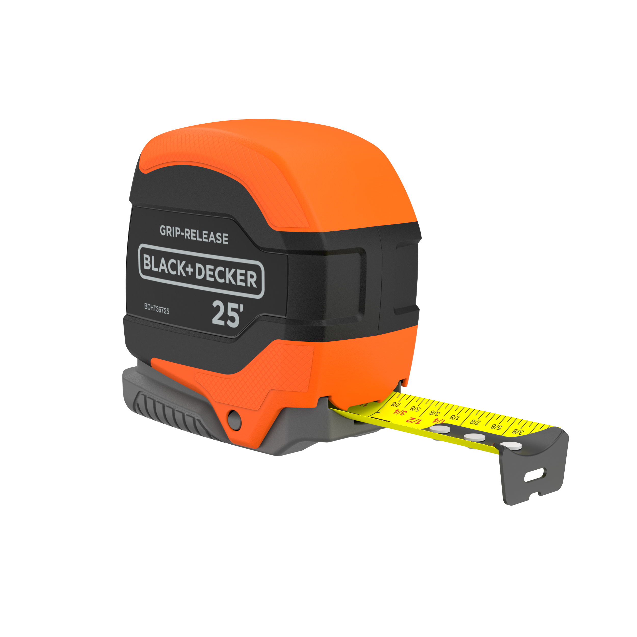 25ft Self-Locking Tape Measure with Grip Release - Durable Auto-Lock Retractable Measuring Tape for Construction, DIY Projects & Home Improvement
