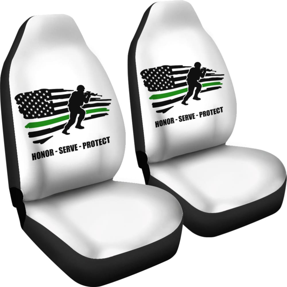 American Flag Military Patriotic Car Seat Covers - Durable USA-Themed Protection for Trucks & SUVs - Perfect for Veterans Day, 4th of July & Patriotic Events