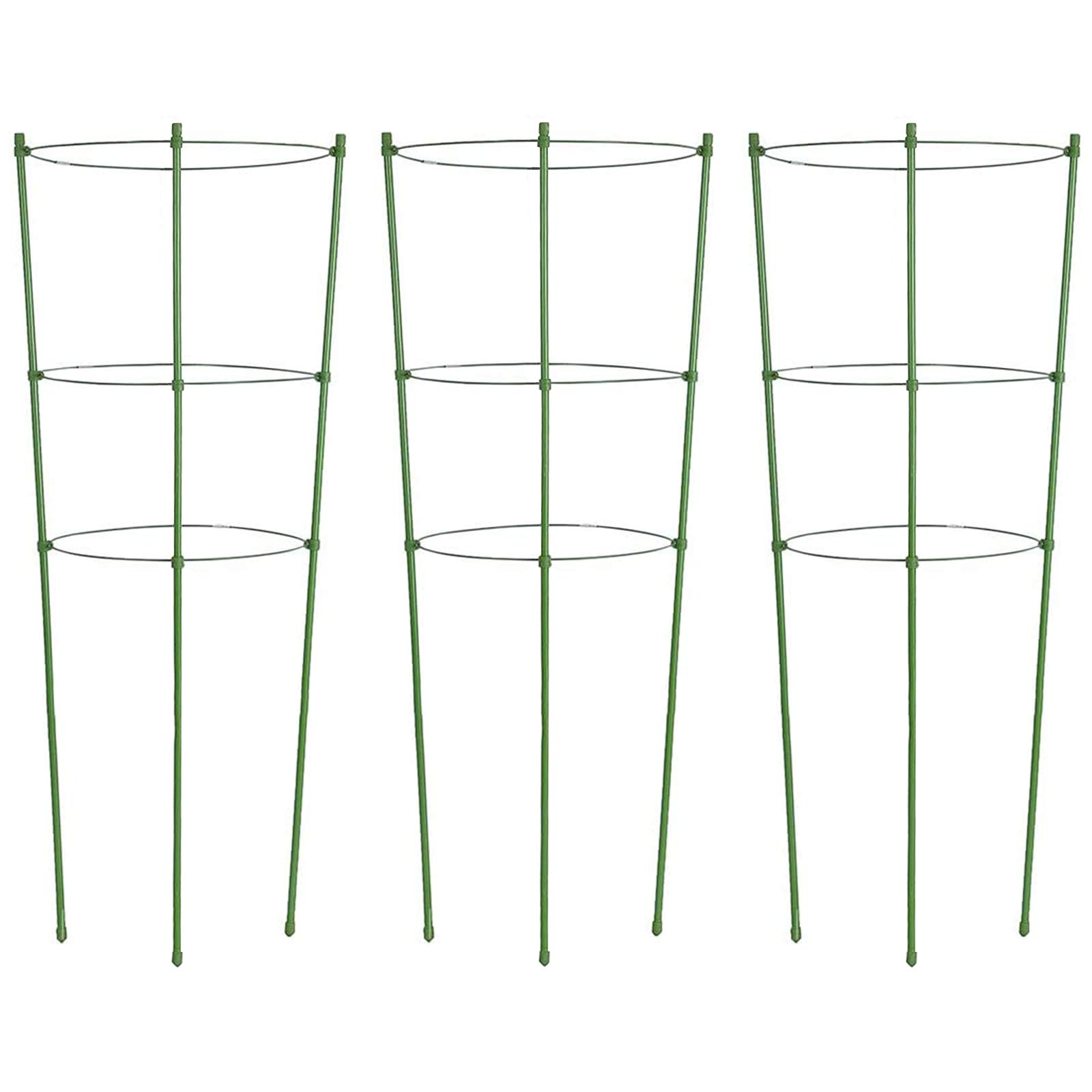 ZJIA 3 Pack 18 Inch Tomato Cages - Adjustable Plant Support Trellis for Garden Vegetables, Flowers & Fruits | Ideal for Tomatoes, Cucumbers, Peppers & Climbing Plants