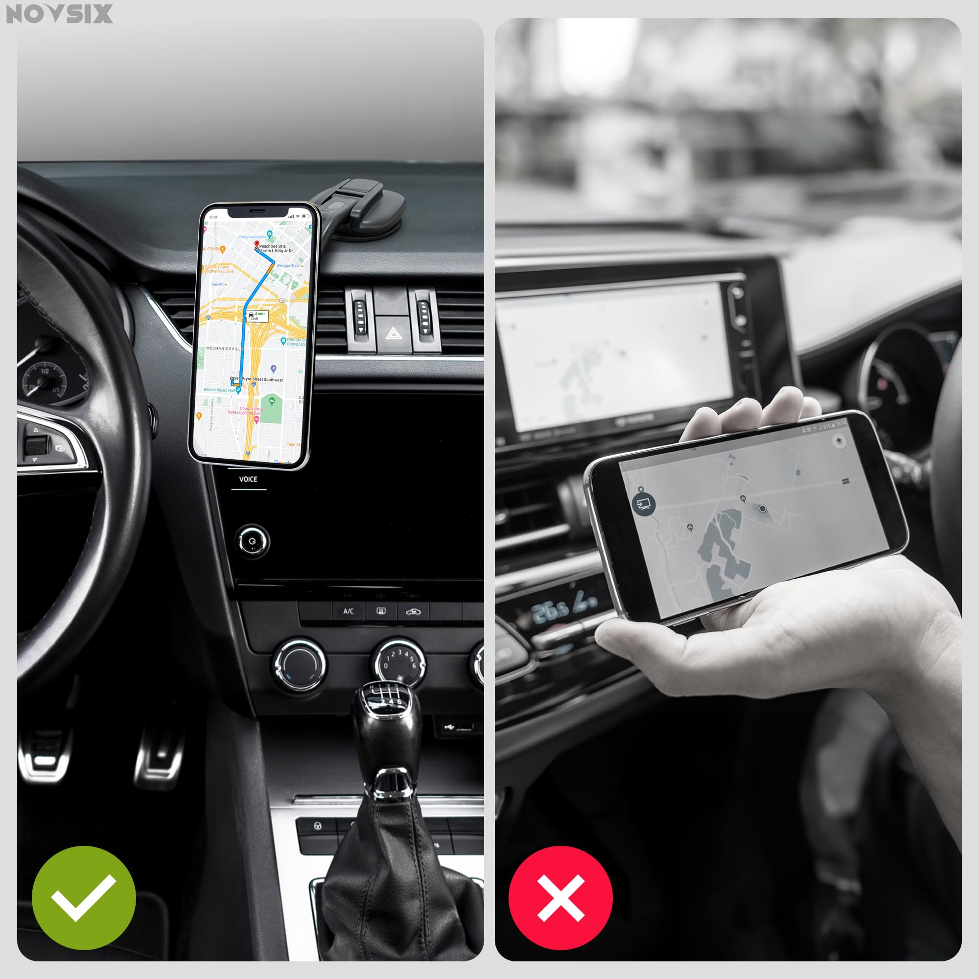 Best Magnetic Phone Holder for Car - Universal Dashboard & Vent Mount for iPhone 13/15 Pro Max - Strong Car Phone Mount for Safe Driving | Perfect for Commuting, Road Trips & GPS Navigation