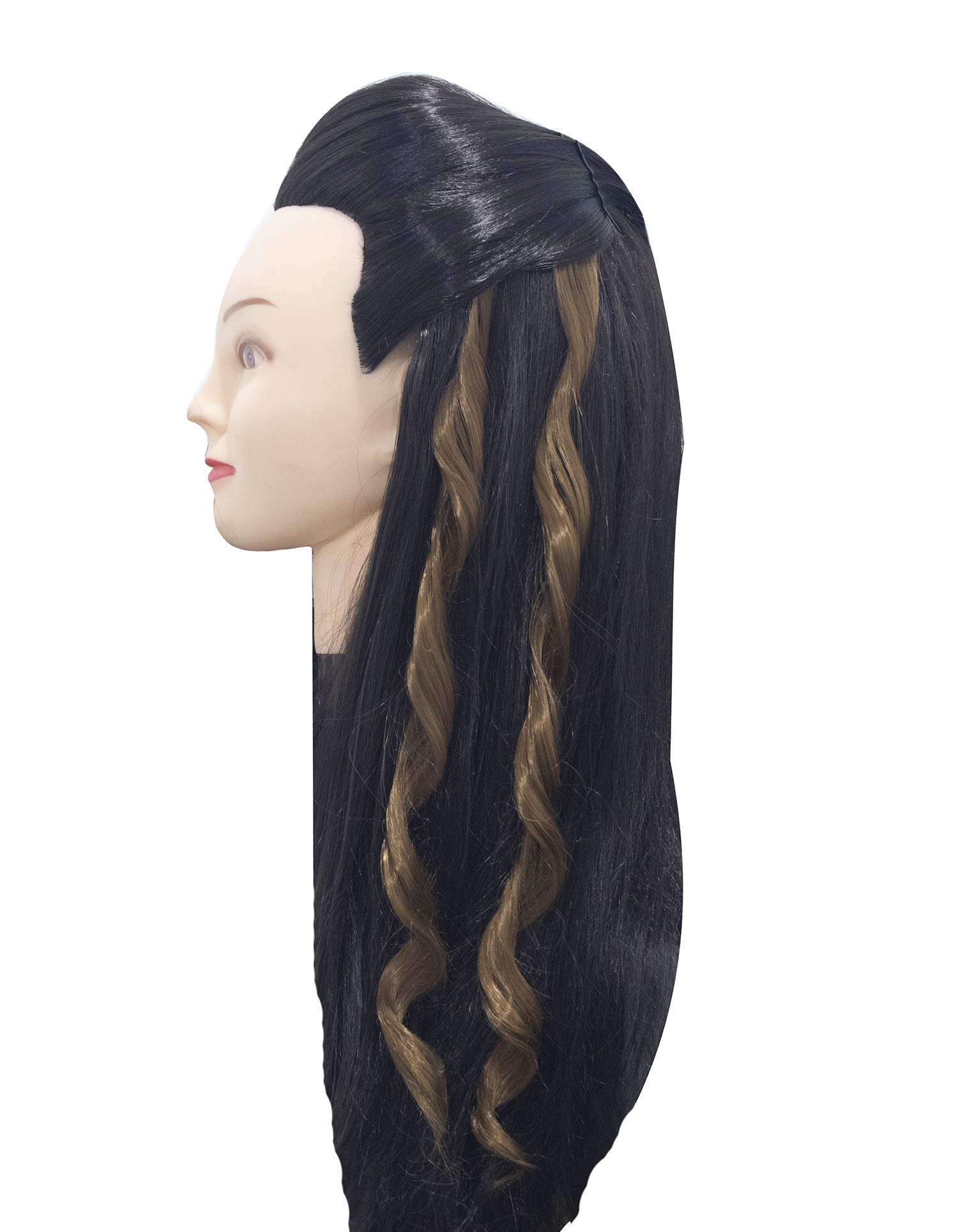Kabello Clip-On Colored Streak Hair Extensions for Women - 2-Piece Curly Hair Highlight Extensions in Medium Brown | Perfect for Parties, Cosplay & Daily Styling