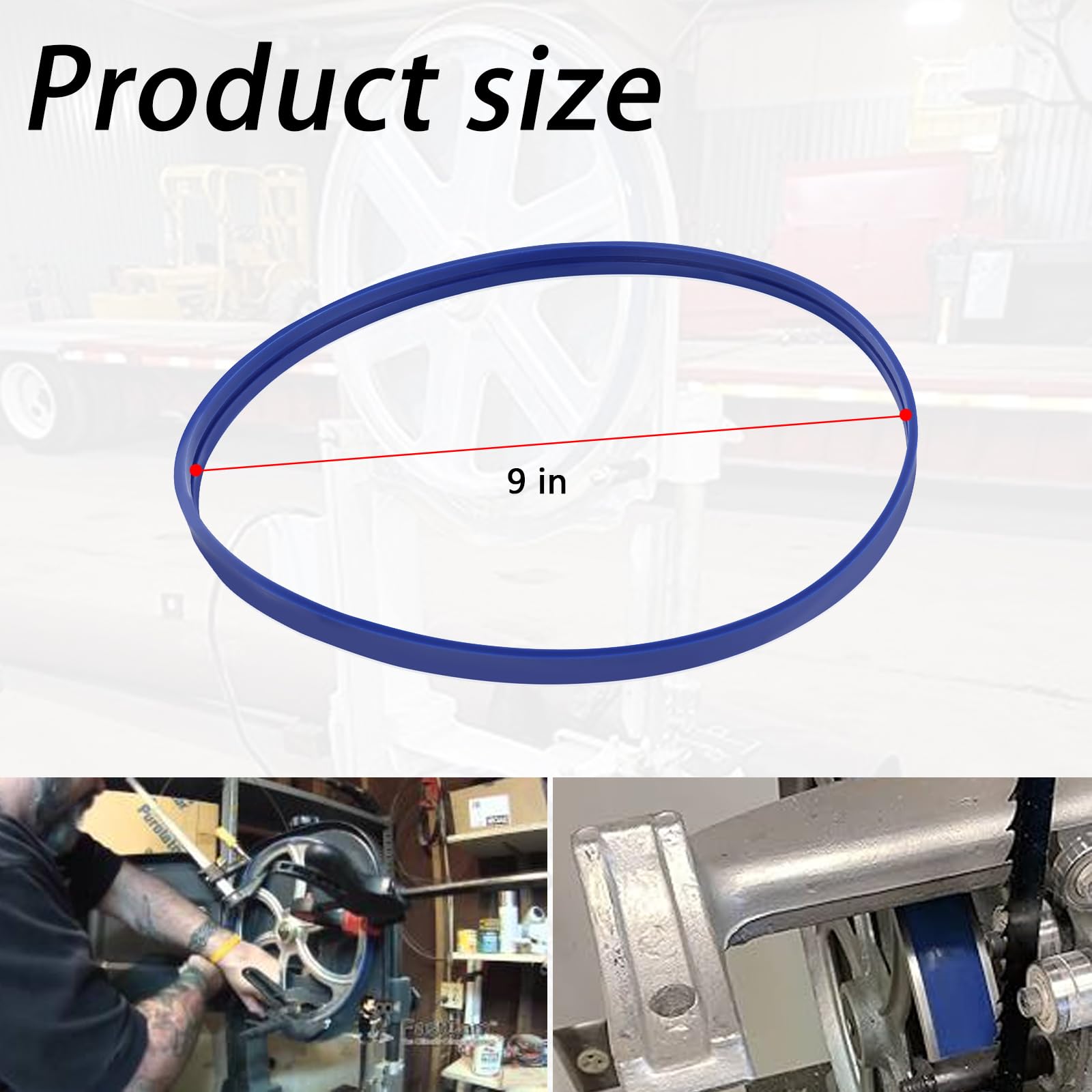 9-Inch Band Saw Tires Compatible with Skil 3386 Band Saw - Molded Groove Bottom Blue Rubber Tires | Replacement Parts for Woodworking & DIY Projects