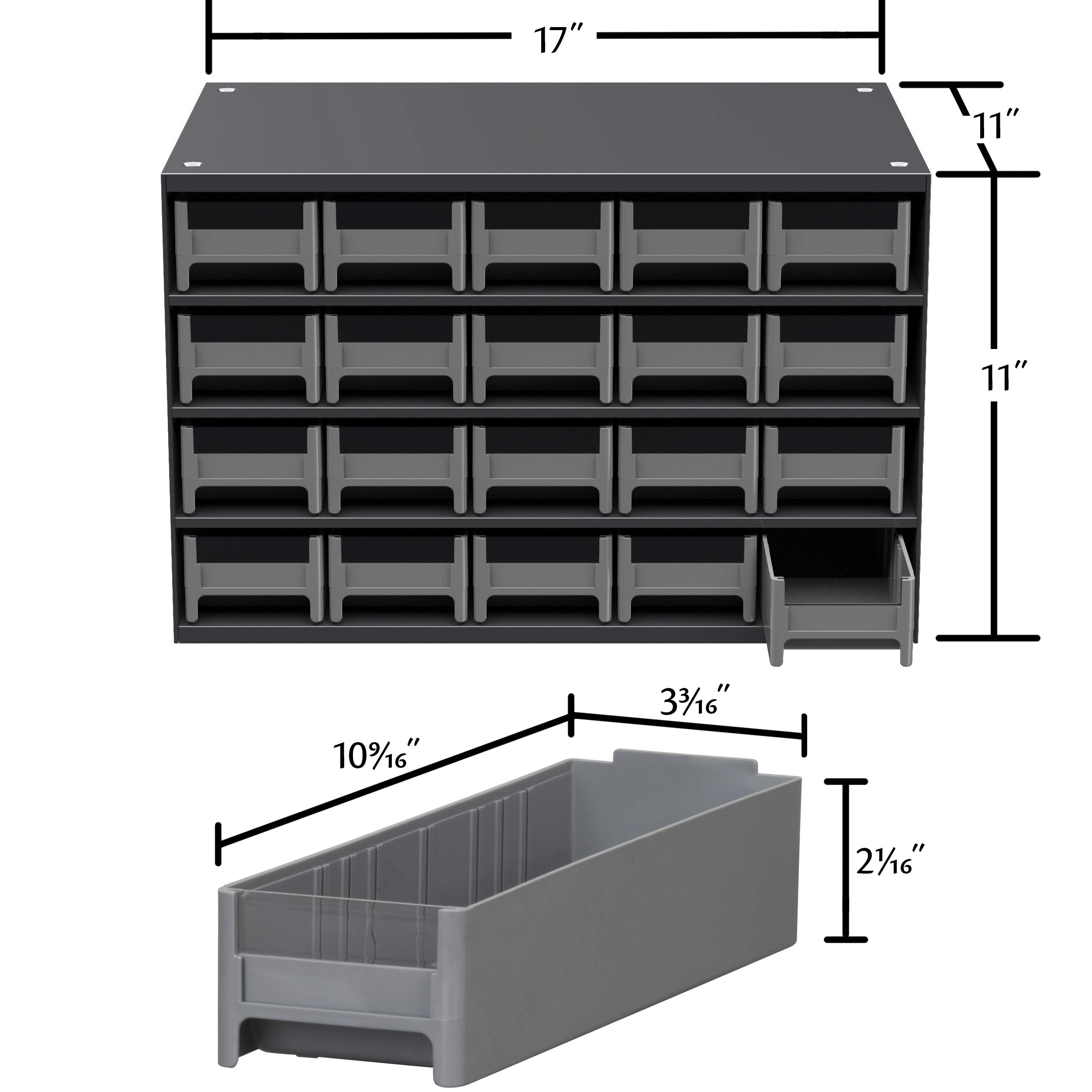 Akro-Mils 20-Drawer Steel Garage Storage Cabinet | Small Parts Organizer for Hardware, Nails, Screws, Bolts & Nuts | 17