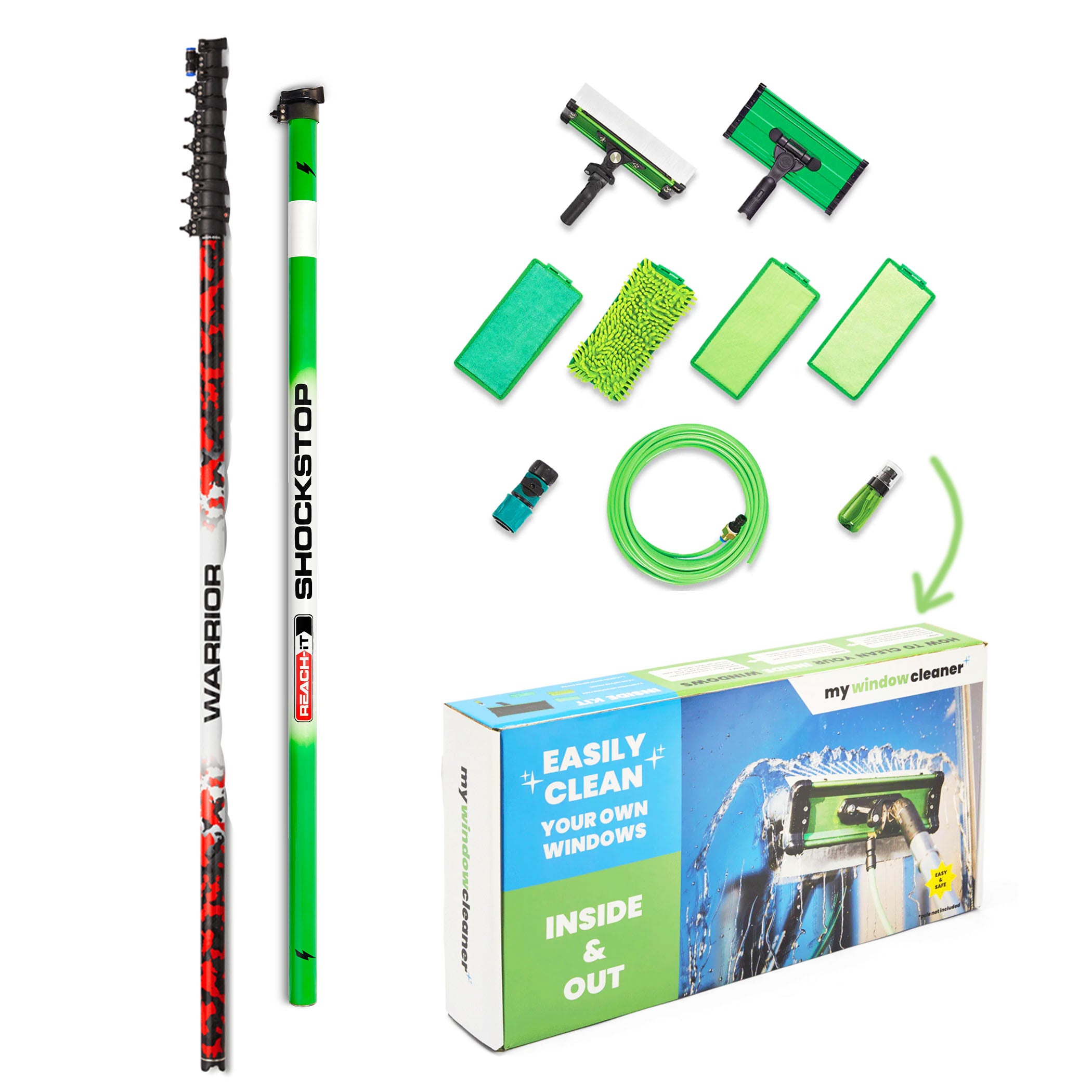 REACH Professional Extendable Pole Pack - Telescopic Pole for Cleaning, Painting & Maintenance - Perfect for High Ceilings, Walls & Hard-to-Reach Areas