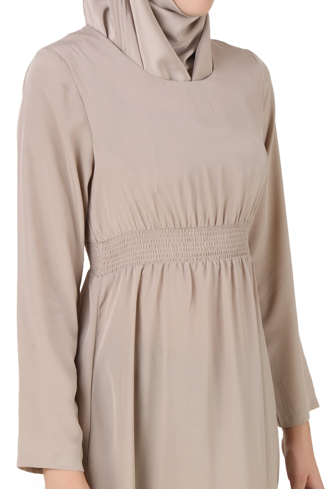 Aazeen Warm Grey Nida Abaya - Modest Islamic Prayer Dress for Women | Perfect for Prayer, Mosque & Special Occasions