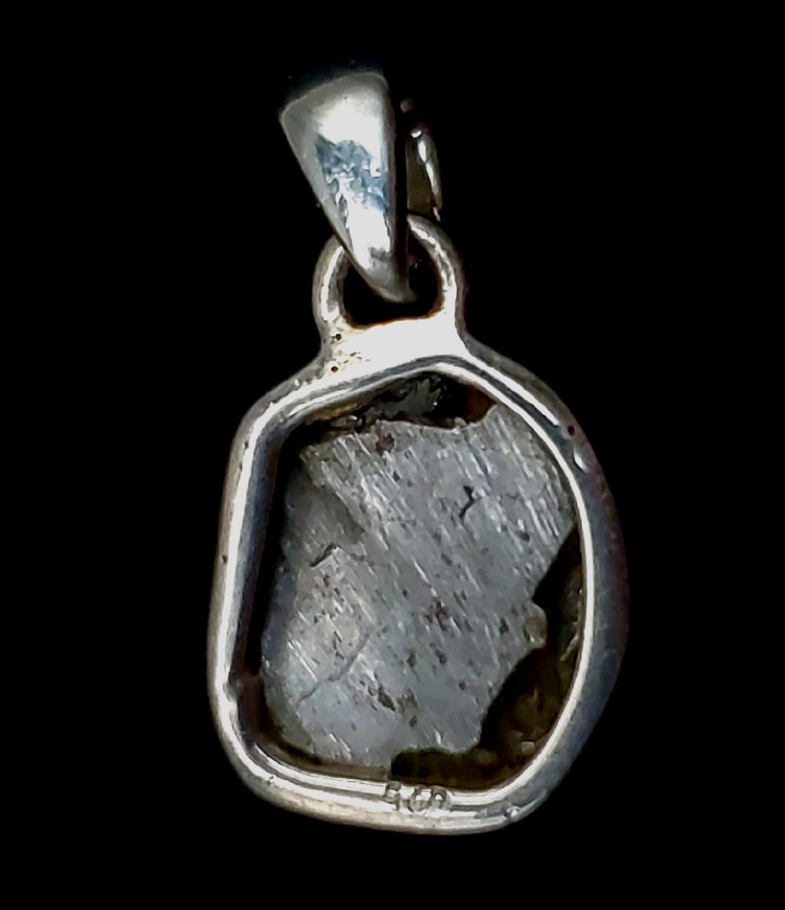 Campa Del Cielo Genuine Meteorite Sterling Silver Pendant Necklace - Perfect for Gift Giving, Spiritual Jewelry & Unique Fashion Statement