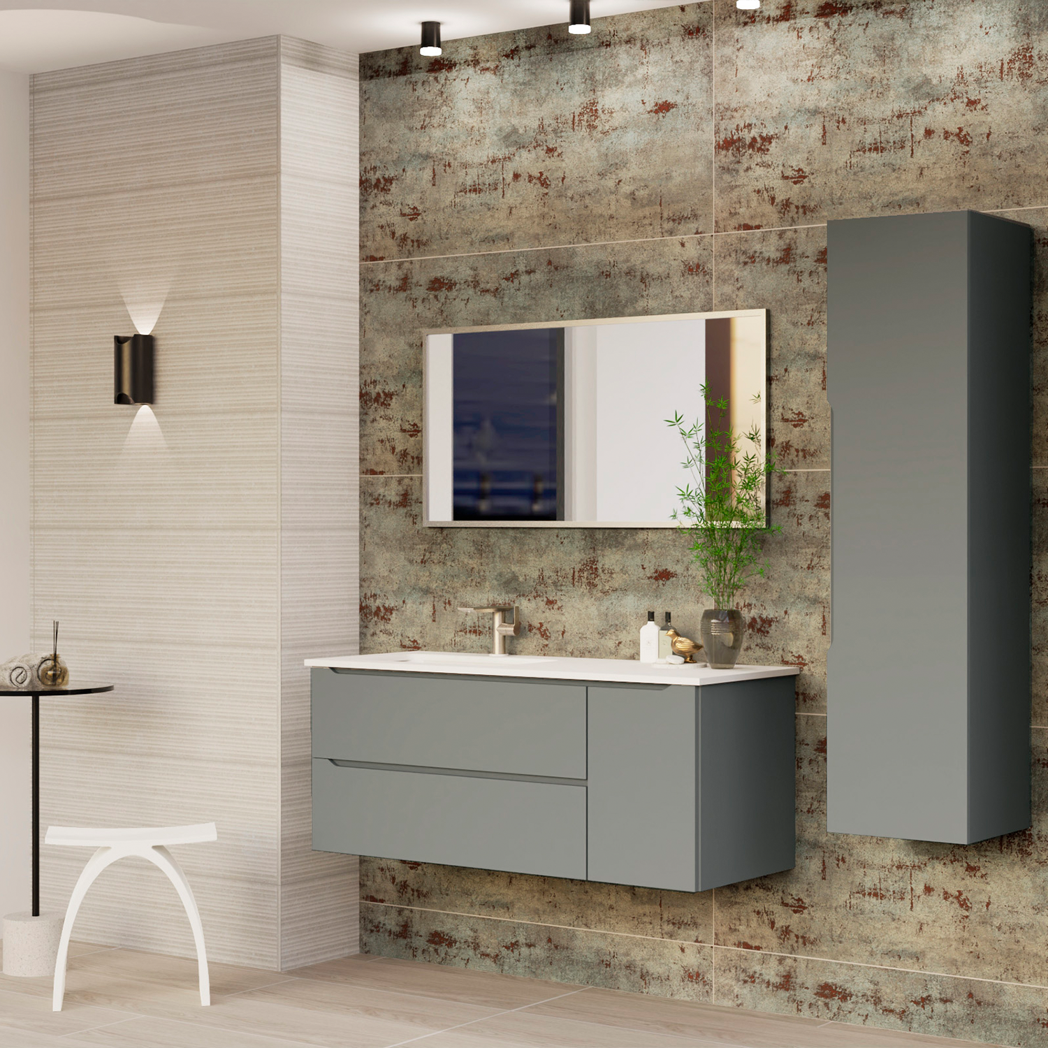 Modern Single Bathroom Vanity with Onyx Basin - 36 Inch Freestanding Vanity Cabinet for Bathroom Remodel, Small Space & Powder Room - Durable & Waterproof Storage Solution