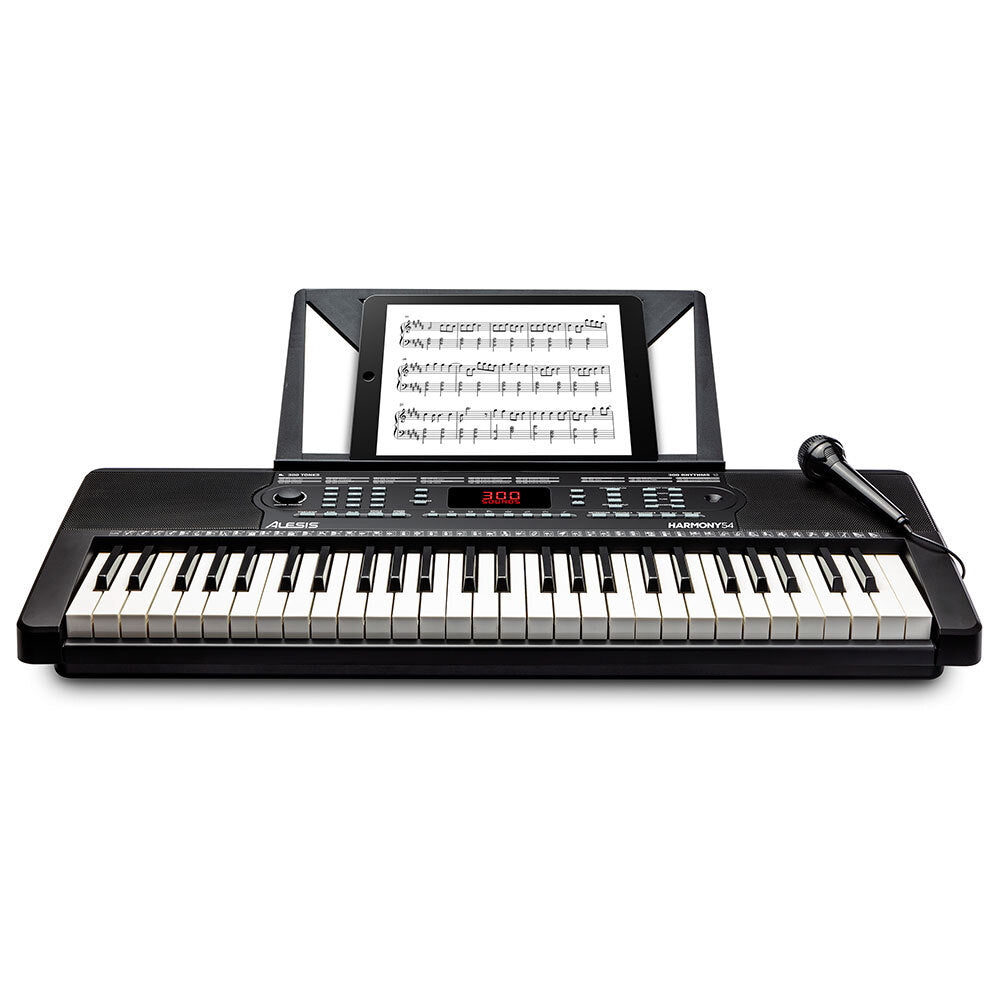 Alesis 54-Key Electric Keyboard with Built-in Speakers & Microphone - Perfect for Beginners, Home Practice & Music Studio Recording