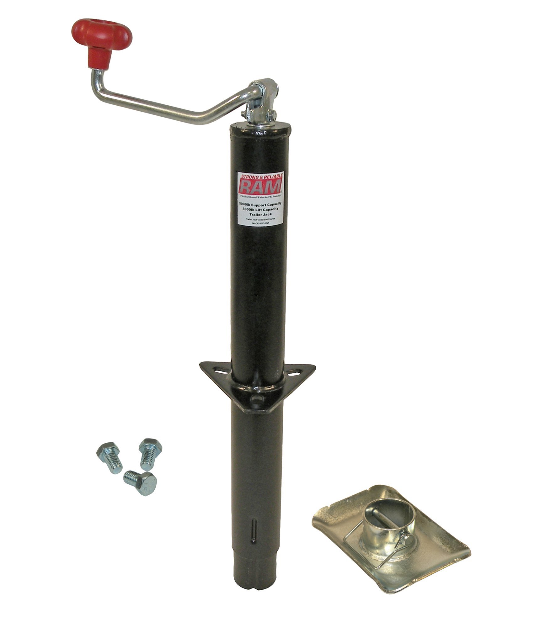 RAM A-Frame Trailer Jack with Foot and Mounting Hardware - Heavy Duty Stabilizer for Campers, Boats, and Utility Trailers