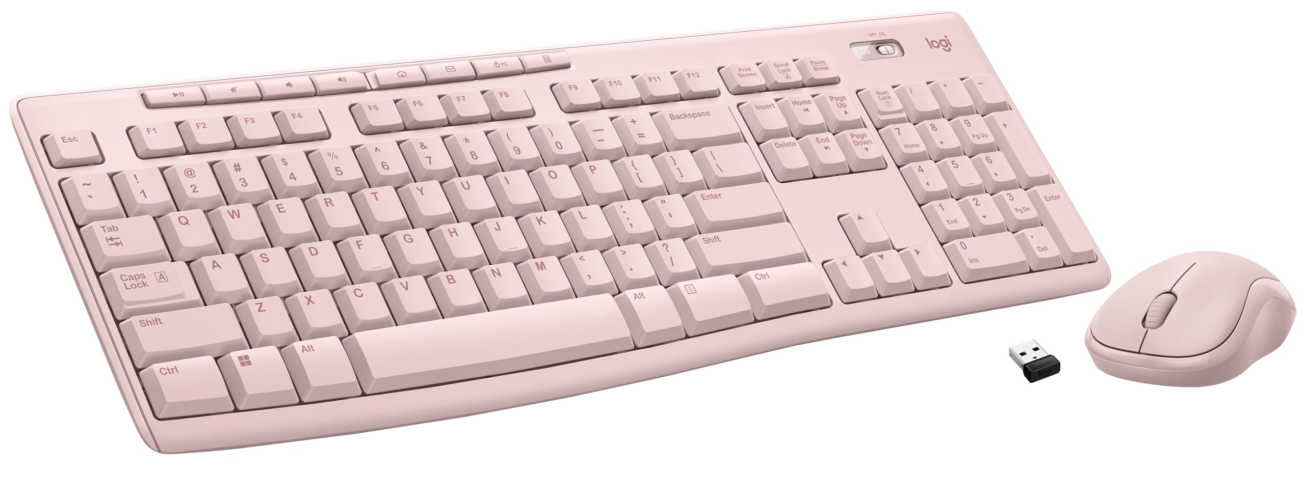 Logitech MK270 Wireless Keyboard and Mouse Combo for Windows PC & Laptop - 2.4GHz Wireless, Compact Design, 8 Multimedia Keys, 2-Year Battery Life (Rose) - Perfect for Home Office, Gaming & Remote Work