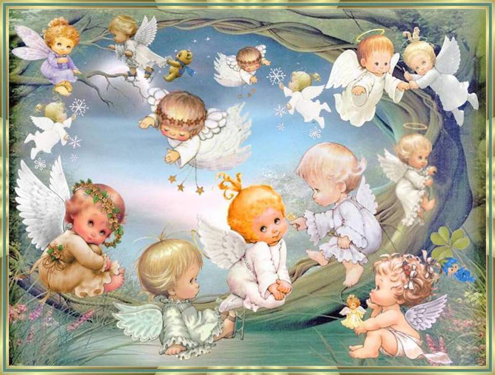 5D Diamond Painting Kit - Angel Baby Full Round Drill DIY Mosaic Art for Home Decor (15.75