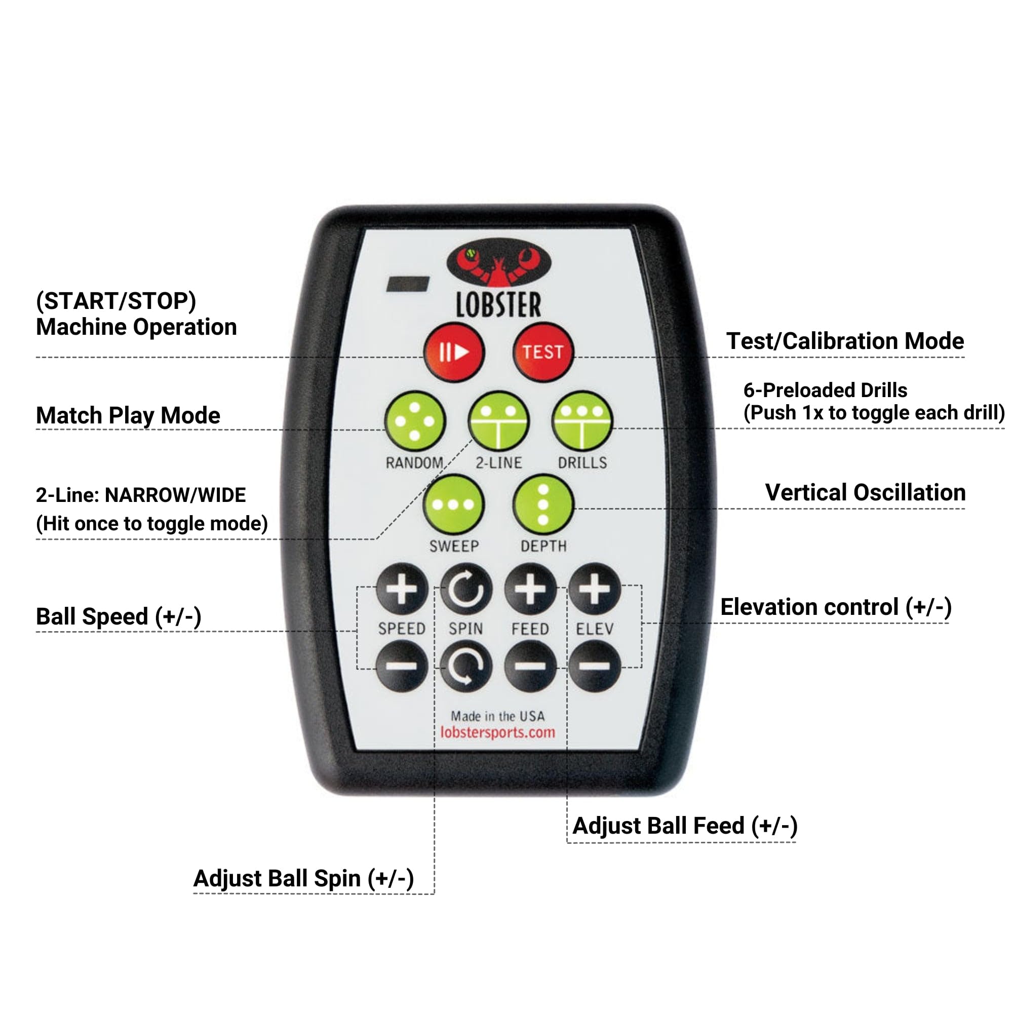 Elite Tennis Ball Machine with External Battery - Auto Portable Ball Launcher for Practice & Training | Preloaded Drills, Spin Control, 80MPH Speed | Perfect for Backyard, Club & Coaching Sessions