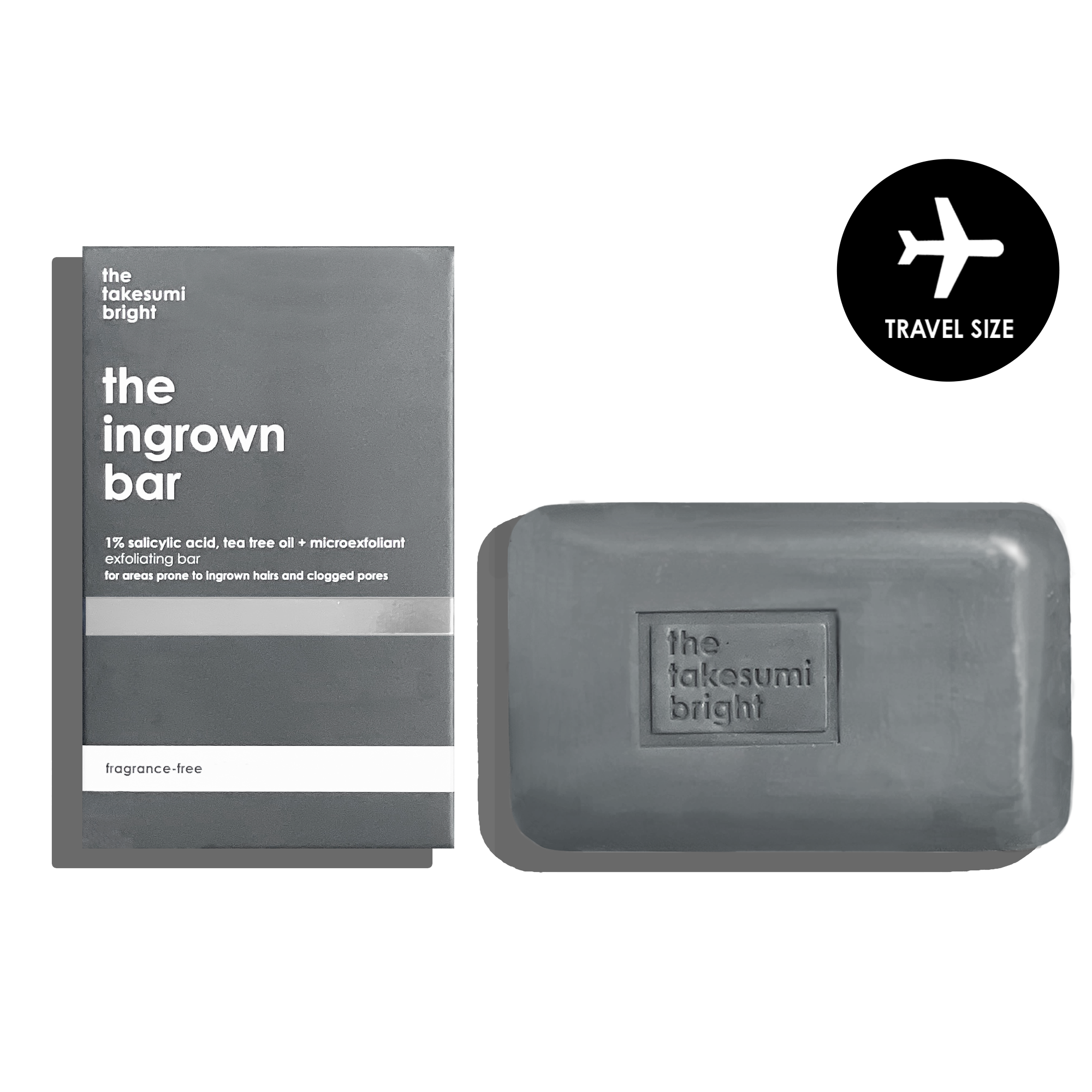 Takesumi Bright Ingrown Hair Treatment Bar - Natural Exfoliating Soap for Ingrown Hairs & Razor Bumps - Perfect for Post-Shave Care & Sensitive Skin (For Men & Women)