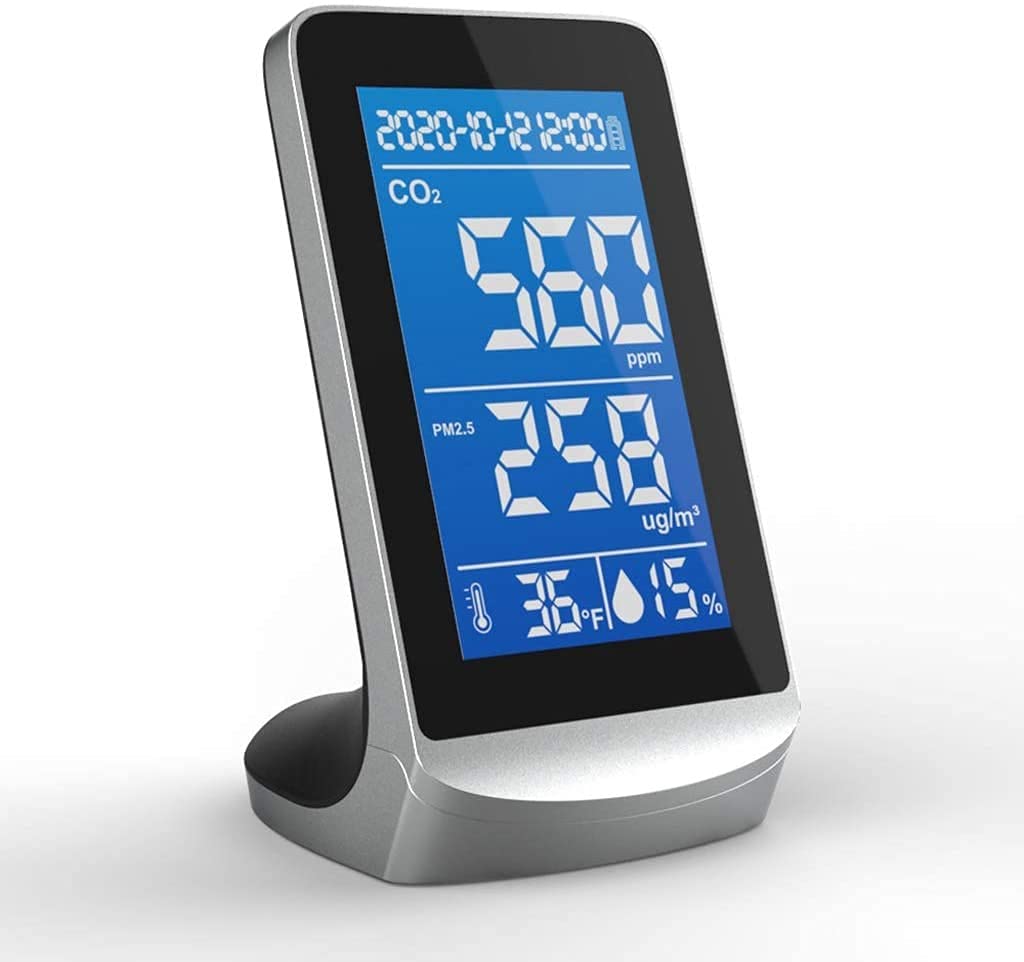 PEPDRO Indoor Air Quality Monitor - Portable CO2 Meter, Carbon Dioxide Detector & Gas Analyzer for Home, Office, School (Air Protection Device) | Perfect for Monitoring Air Quality in Bedrooms, Classrooms and Workspaces