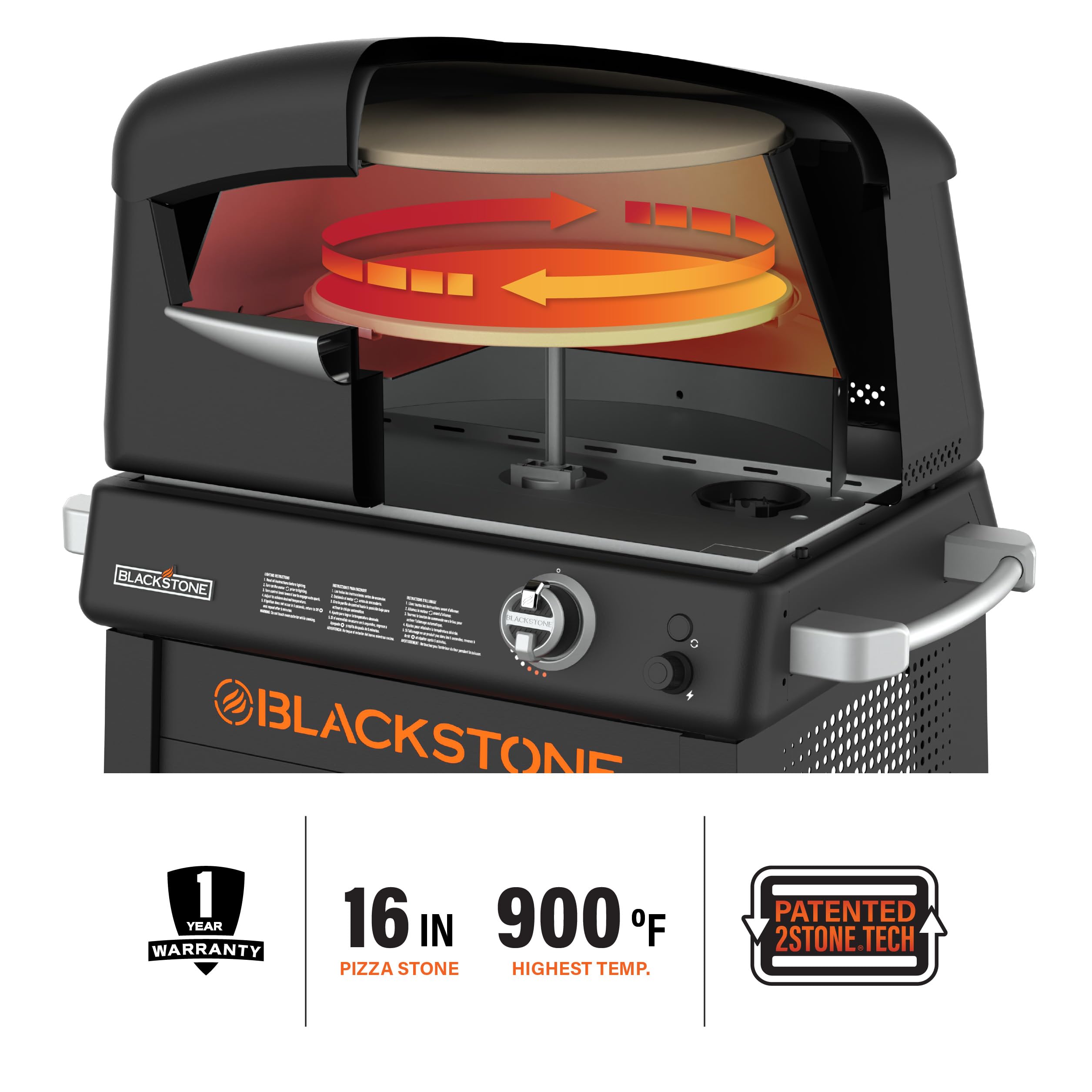 Blackstone 6825 Outdoor Pizza Oven - Portable Gas Pizza Maker for Backyard, Camping & Tailgating - Perfect for Homemade Pizza, Bread & Baking