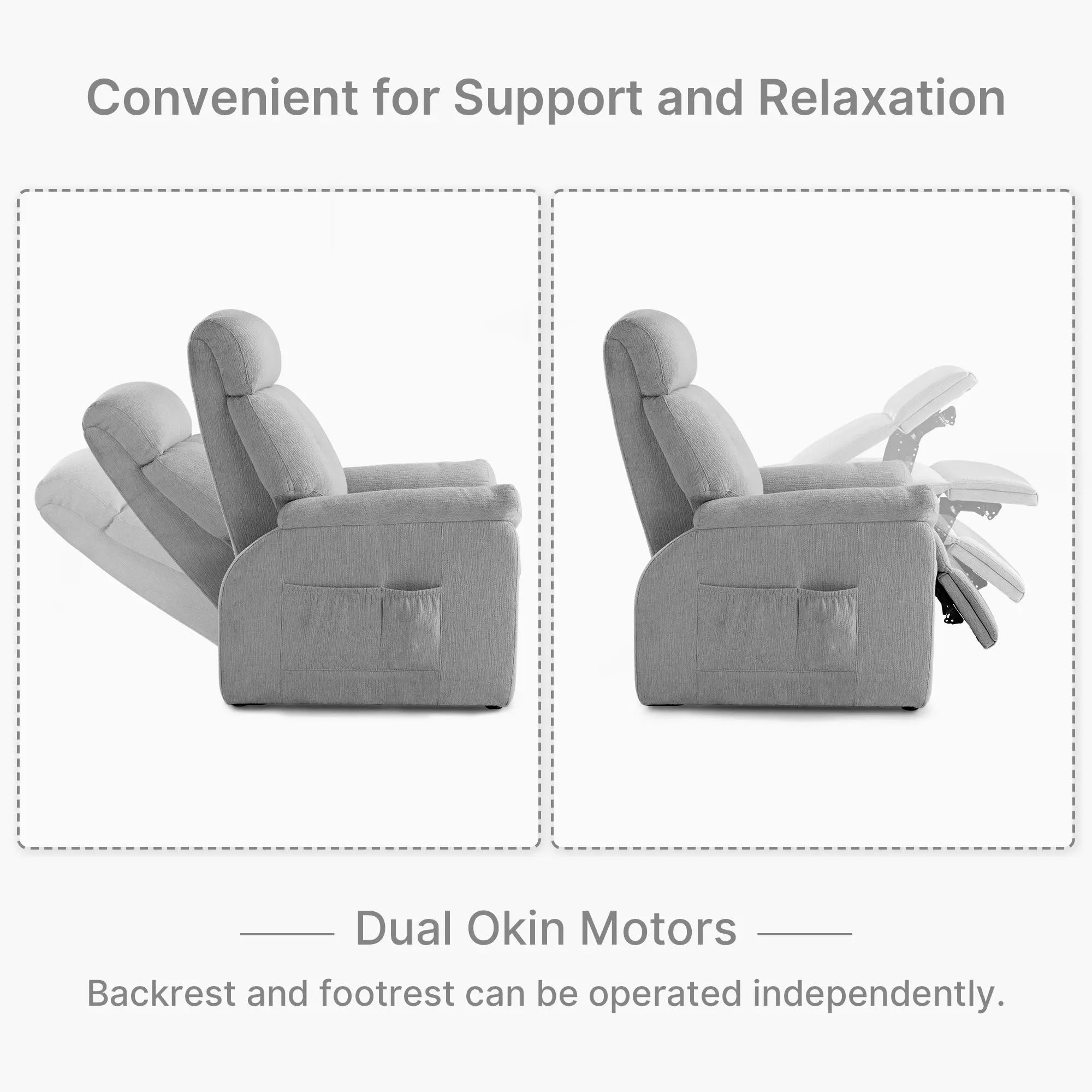 Henry Armrest Power Recliner Chair - Super Zero Gravity Massage Recliner for Living Room, Home Theater & Office - Ergonomic Leather Lounge Chair with USB Charging & Cup Holders