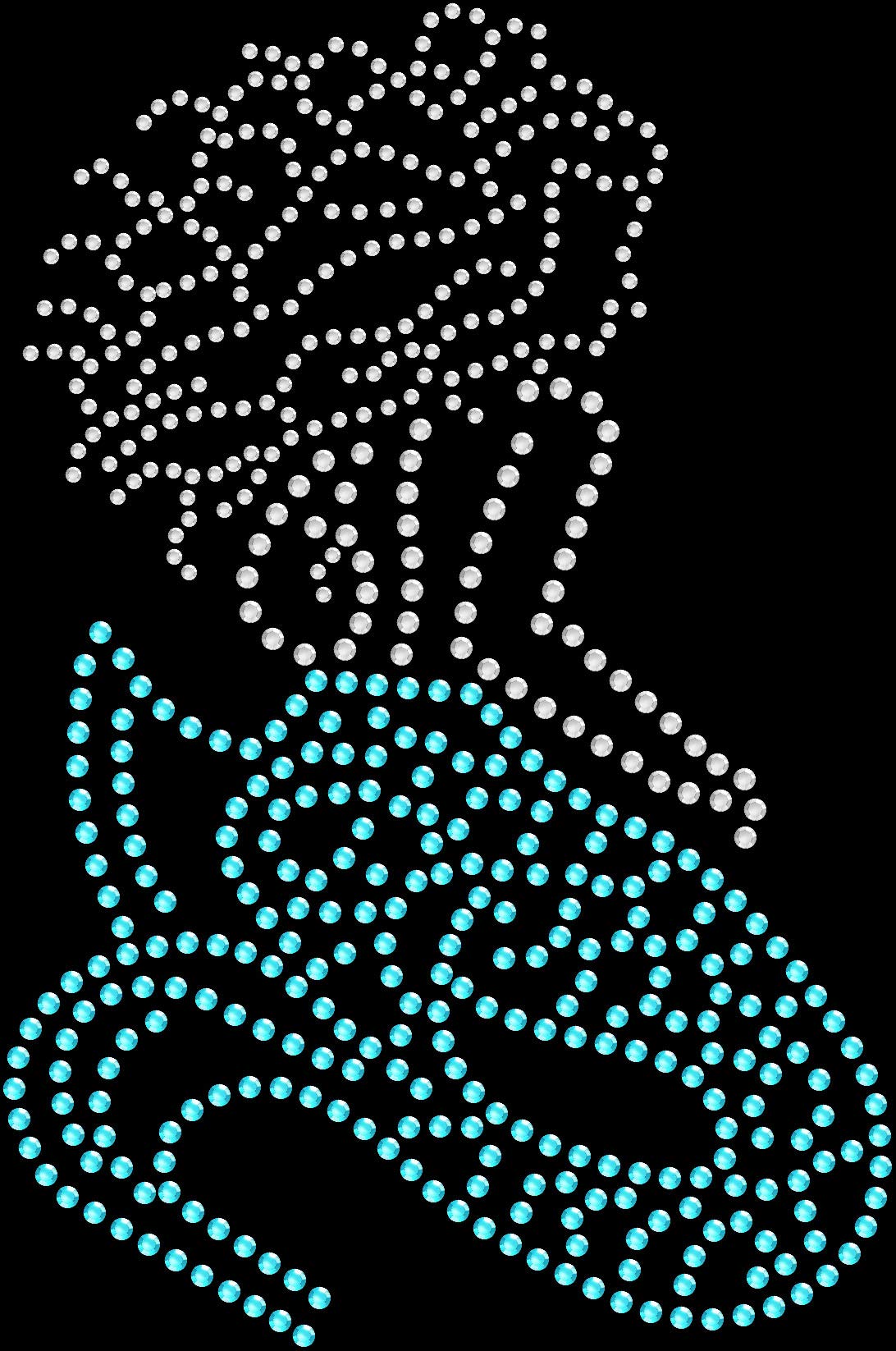 Rhinestone Iron-On Transfers for DIY Mermaid & Fantasy Designs - Sparkle Aqua Bling for T-Shirts, Bags & Costumes