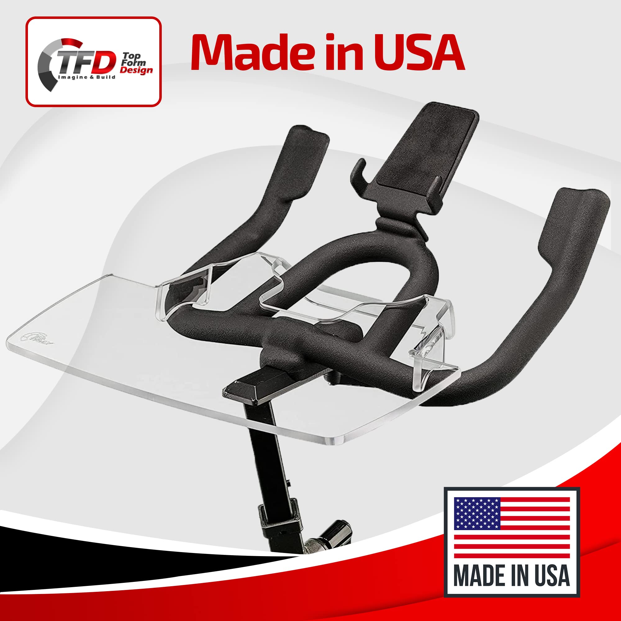 Premium Acrylic Bike Desk Tray for Schwinn IC4 & Bowflex C6 - USA Made Laptop/Tablet/Phone Holder - Perfect for Workouts, Home Office & Multitasking While Cycling