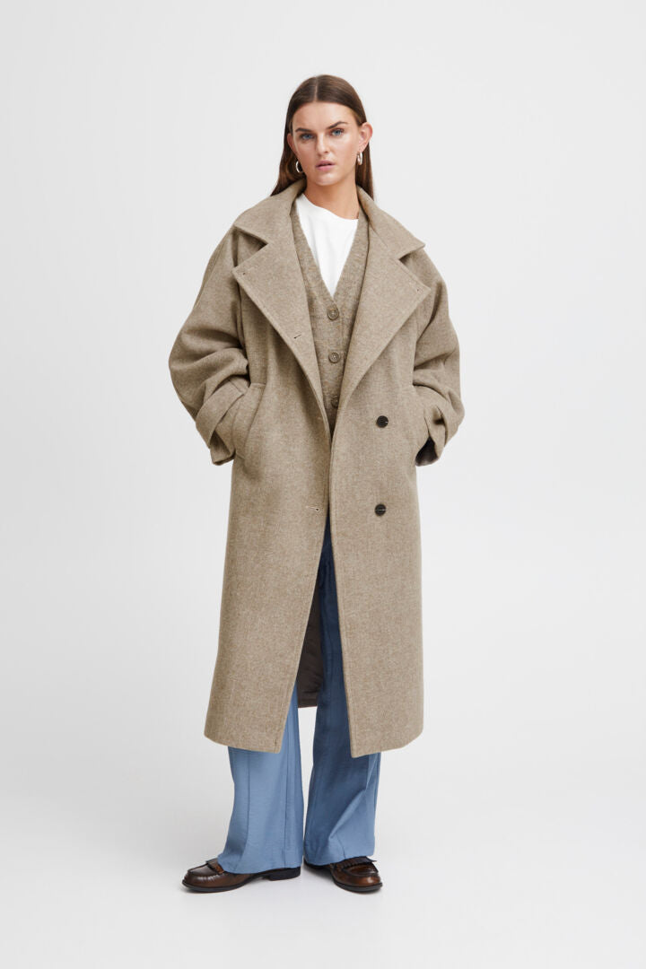 Iva Coat Women's Lightweight Trench Coat - Desert Taupe Color, Water-Resistant Outerwear for Fall & Spring | Perfect for Office, Travel & Casual Outfits