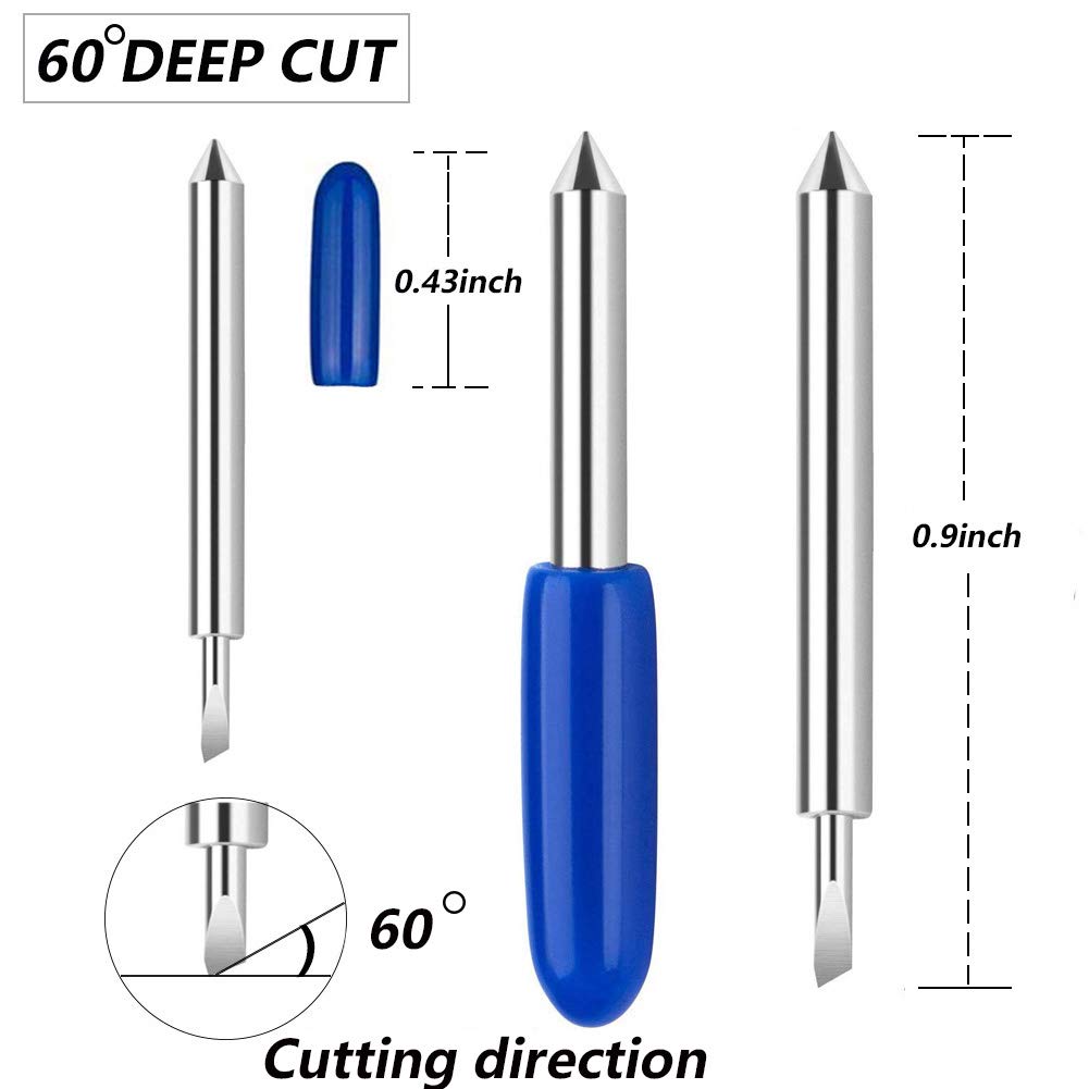 Elefama 30PCS 60 Degree Deep Cut Blades Replacement for Cricut Explore Air 2 & Maker - Compatible with Vinyl, Fabric, and Expression Knife Cutting - Perfect for DIY Crafts, Scrapbooking, and Home Decor Projects
