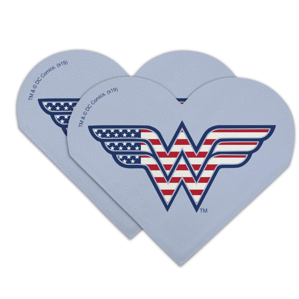 Wonder Woman USA American Flag Logo Heart Faux Leather Bookmark - Set of 2 | Superhero Gifts for Women, Book Lovers & Collectors | Perfect for Reading, Book Clubs & Comic Conventions