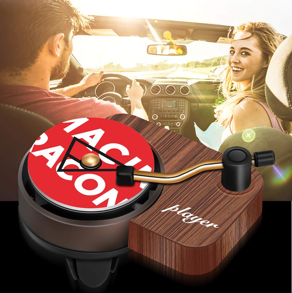 Car Air Freshener Diffuser - Aromatherapy Vent Clip with 3 Refill Pads, Unique Record Player Design for Car Vent Outlet | Perfect for Long Drives & Office Commutes