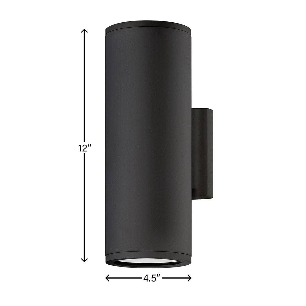 Hinkley Silo 13594BK-LL Small Outdoor LED Wall Lantern - Rust & Corrosion Resistant, Dark Sky Compliant, Black Finish - Perfect for Porch, Patio, and Garden Lighting