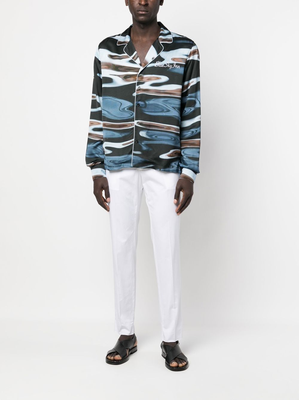 BLUE SKY INN Clear Blue Shirts for Men - Casual Comfort Wear for Everyday Outings & Travel