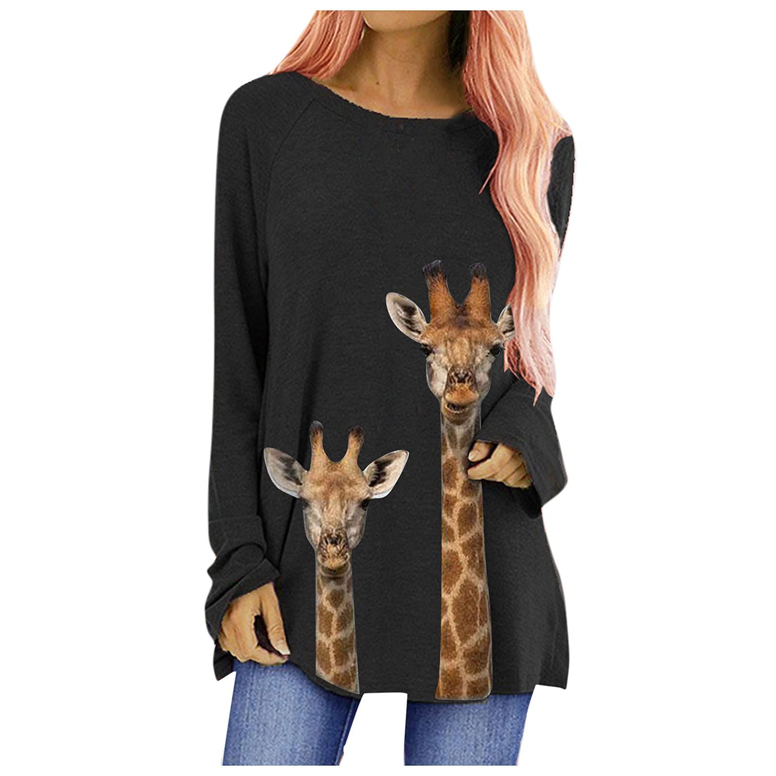 Women's Long Sleeve Casual Blouse - Butterfly & Sunflower Printed Round Neck Tops for Fall | Perfect for Autumn Outfits, Office Wear & Weekend Brunch