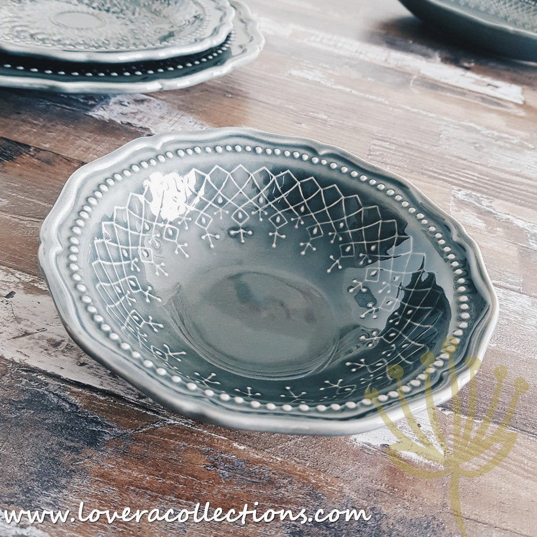French Lace Dinnerware Set - Elegant Porcelain Plates & Bowls for Formal Dining, Wedding Reception & Holiday Table Setting (50% Off Limited Time Sale)