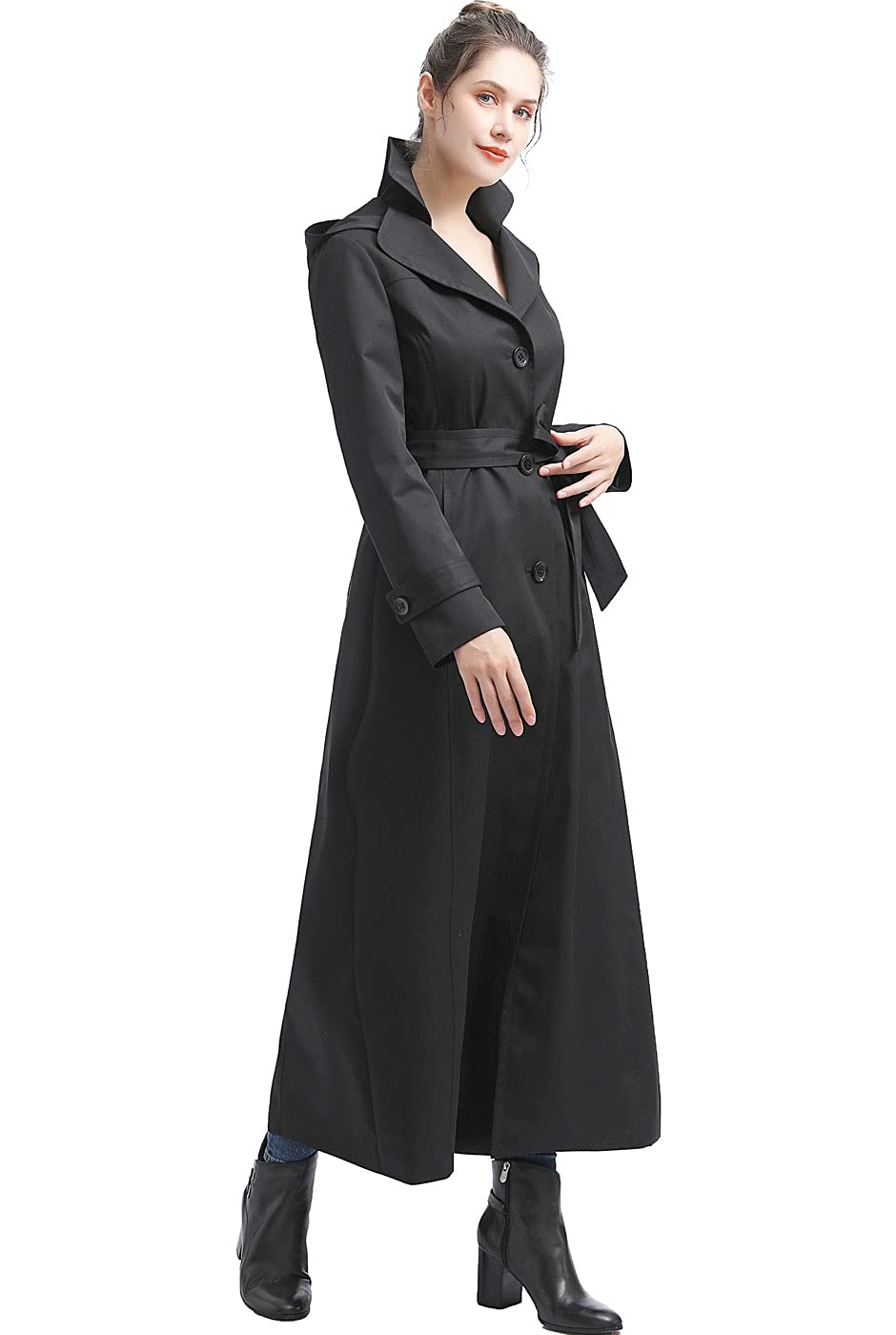 BGSD Women's Katie Waterproof Hooded Trench Coat - Windproof Raincoat for All Seasons (Regular & Plus Size) | Perfect for Commuting, Travel & Outdoor Activities