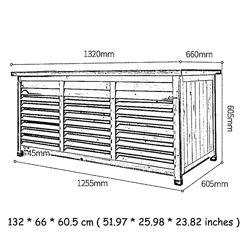 Premium Solid Wood Outdoor Storage Cabinet - Waterproof Garden Tools Organizer, Shoe Bench & Courtyard Shed (132×66×60.5cm, Blue) - Perfect for Patio, Backyard & Garage Organization