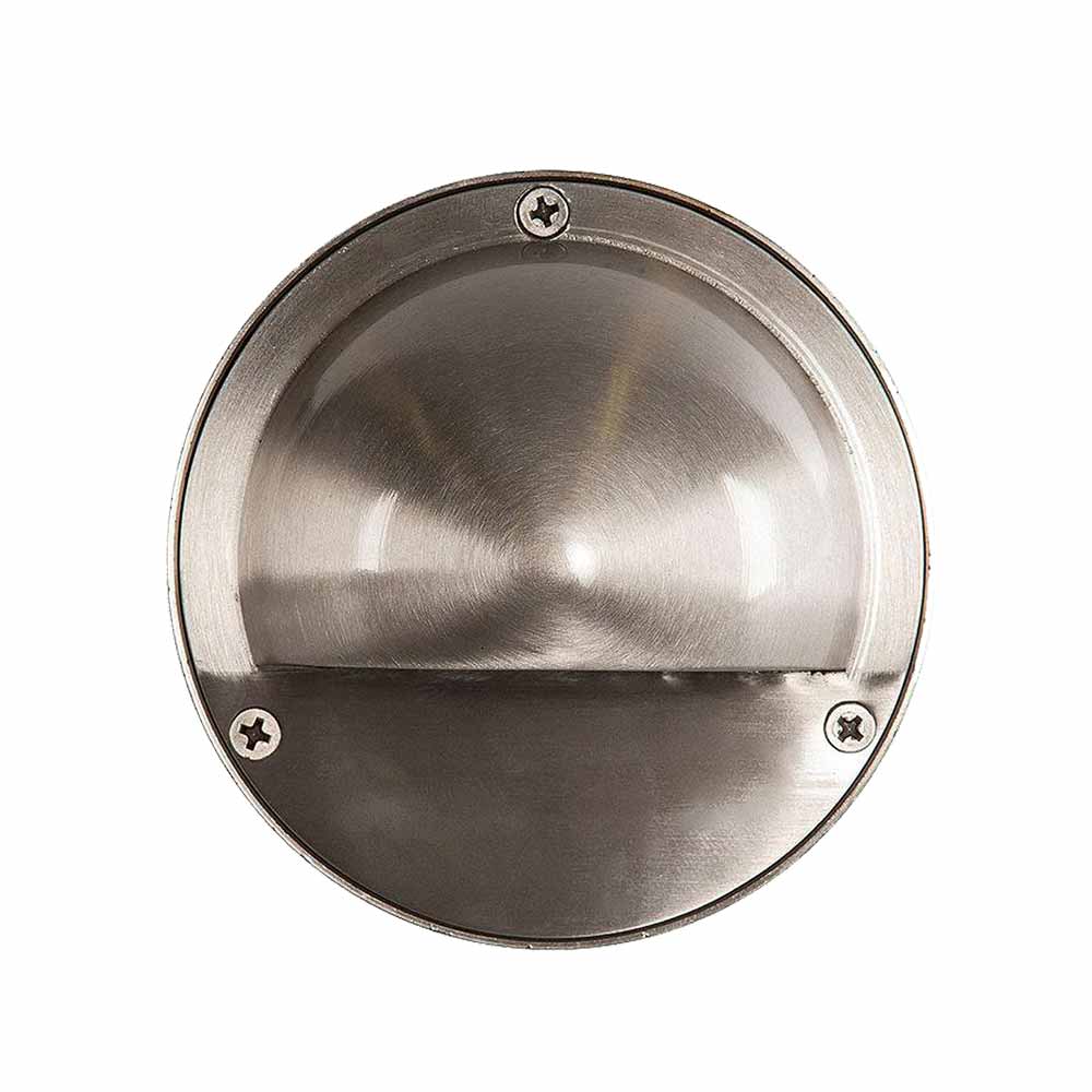12V LED Round Half Moon Deck Light - Stainless Steel Marine Boat Lights for Outdoor Deck, Dock, and Staircase Lighting