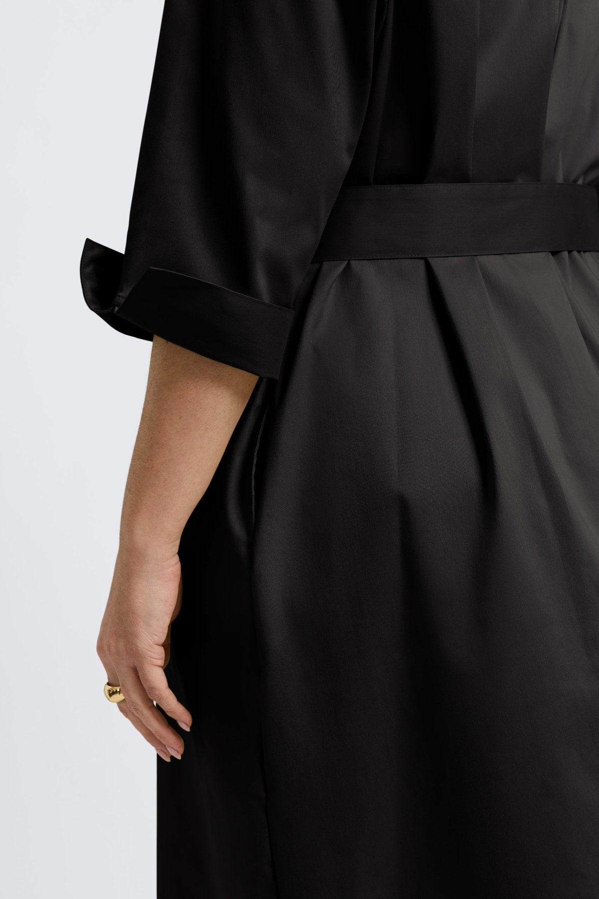 Agnes Plus No Iron Stretch Matte Sateen 3/4 Sleeve Dress for Women - Wrinkle-Free Comfortable Office & Party Wear
