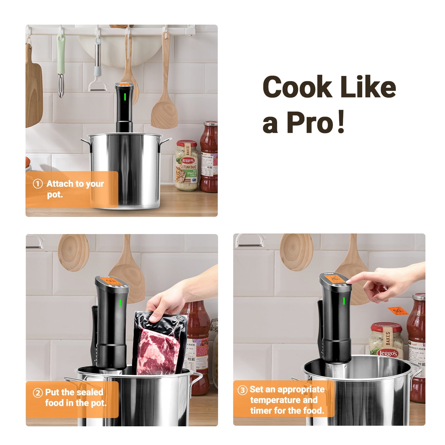 200W WiFi Sous Vide Cooker ISV - Precision Temperature Control for Perfect Steaks, Chicken & Seafood | Ideal for Home Chefs & Meal Prep