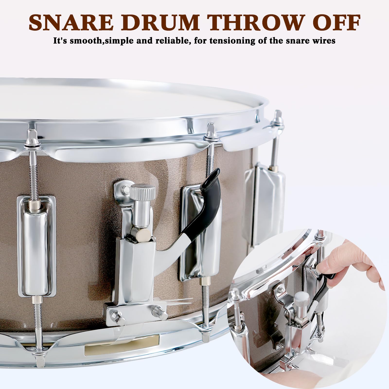 EASTROCK 14x5.5 Inch Snare Drum Set for Beginners - Includes Gig Bag, Drumsticks, Stand, Drum Keys & Coated Head - Champagne Finish - Perfect for Student Practice, School Bands & Home Music Studio