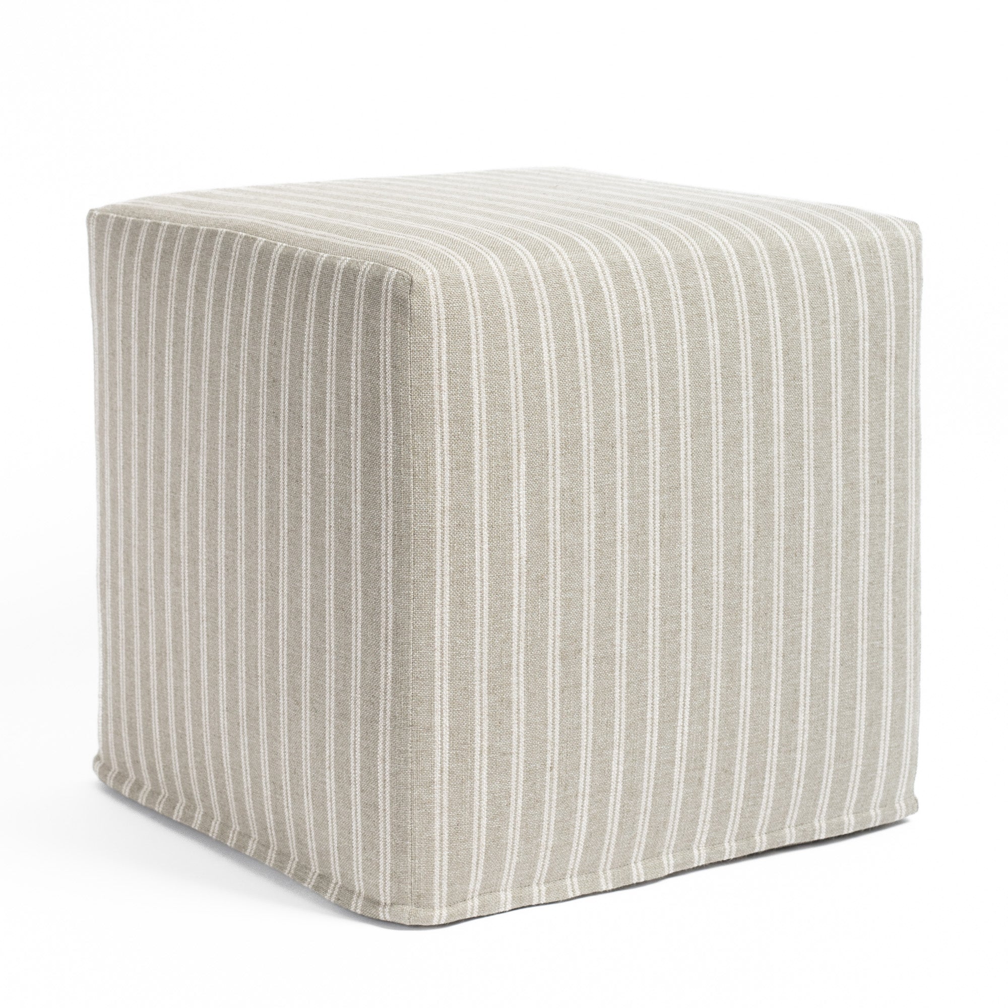 Conway Stripe 16x16 Cube Storage Ottoman with Removable Cover - Sage Green - Perfect for Living Room, Bedroom & Home Decor